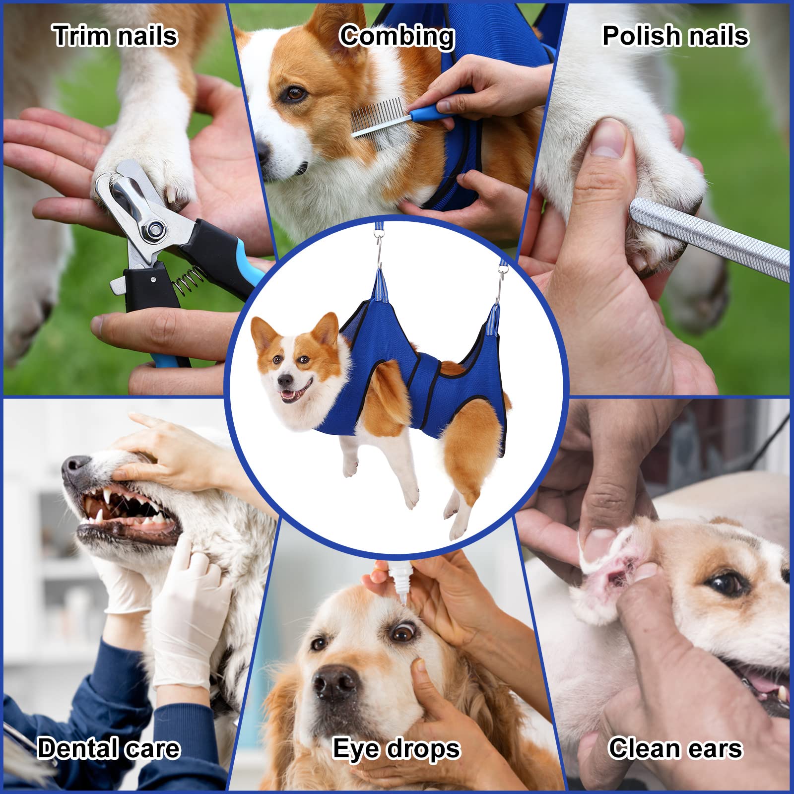 Kkiimatt X-Large Dog Hammock For Grooming With Clipper/Trimmer, Dog Grooming Sling For Nail Clipping/Trimming
