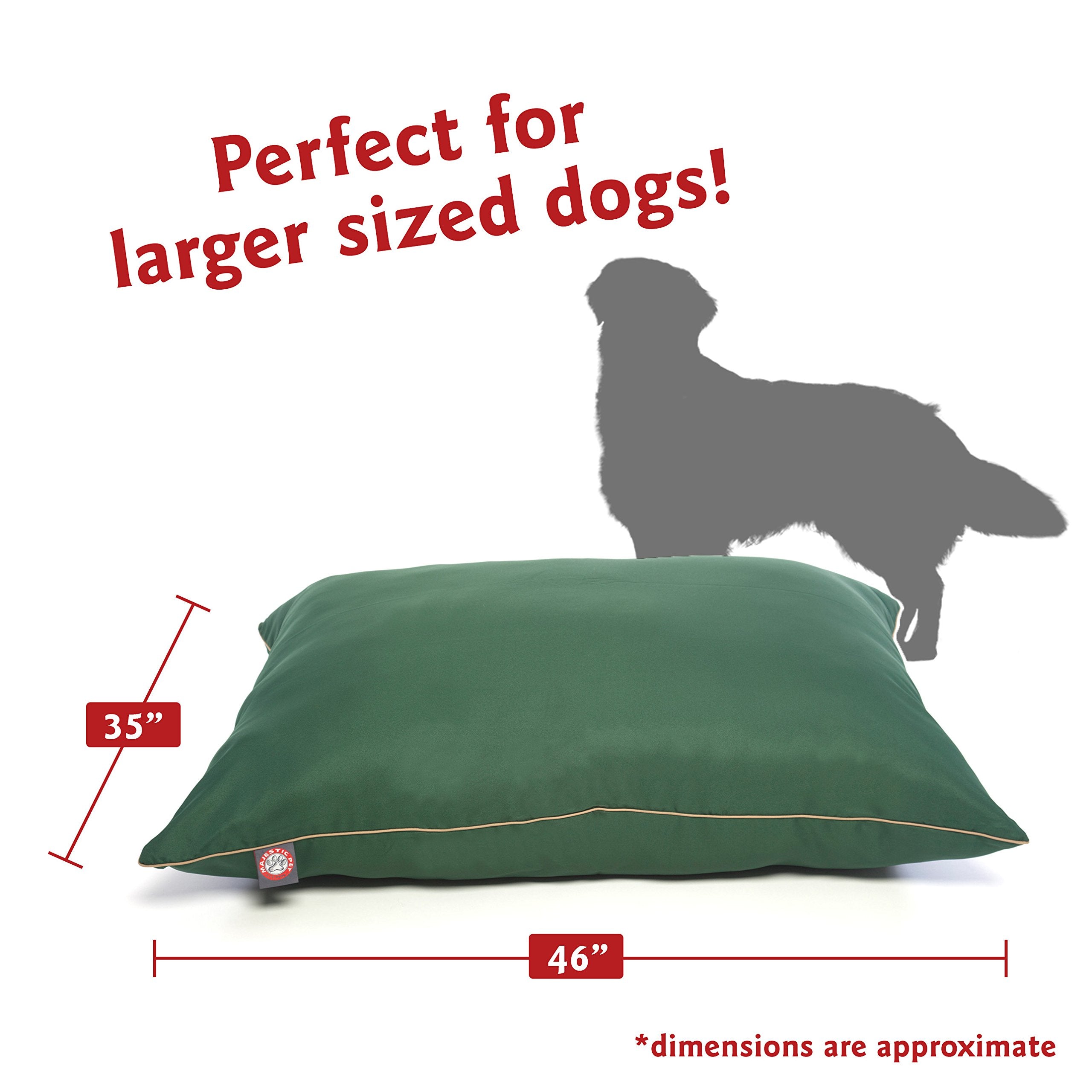 Majestic Pet Rectangle Large Dog Bed Washable – Non Slip Comfy Pet Bed – Dog Crate Bed Super Value Pillow Dog Bed – Dog Kennel Bed For Sleeping - Dog Bed Large Breed 46 X 35 Inch – Solid Green
