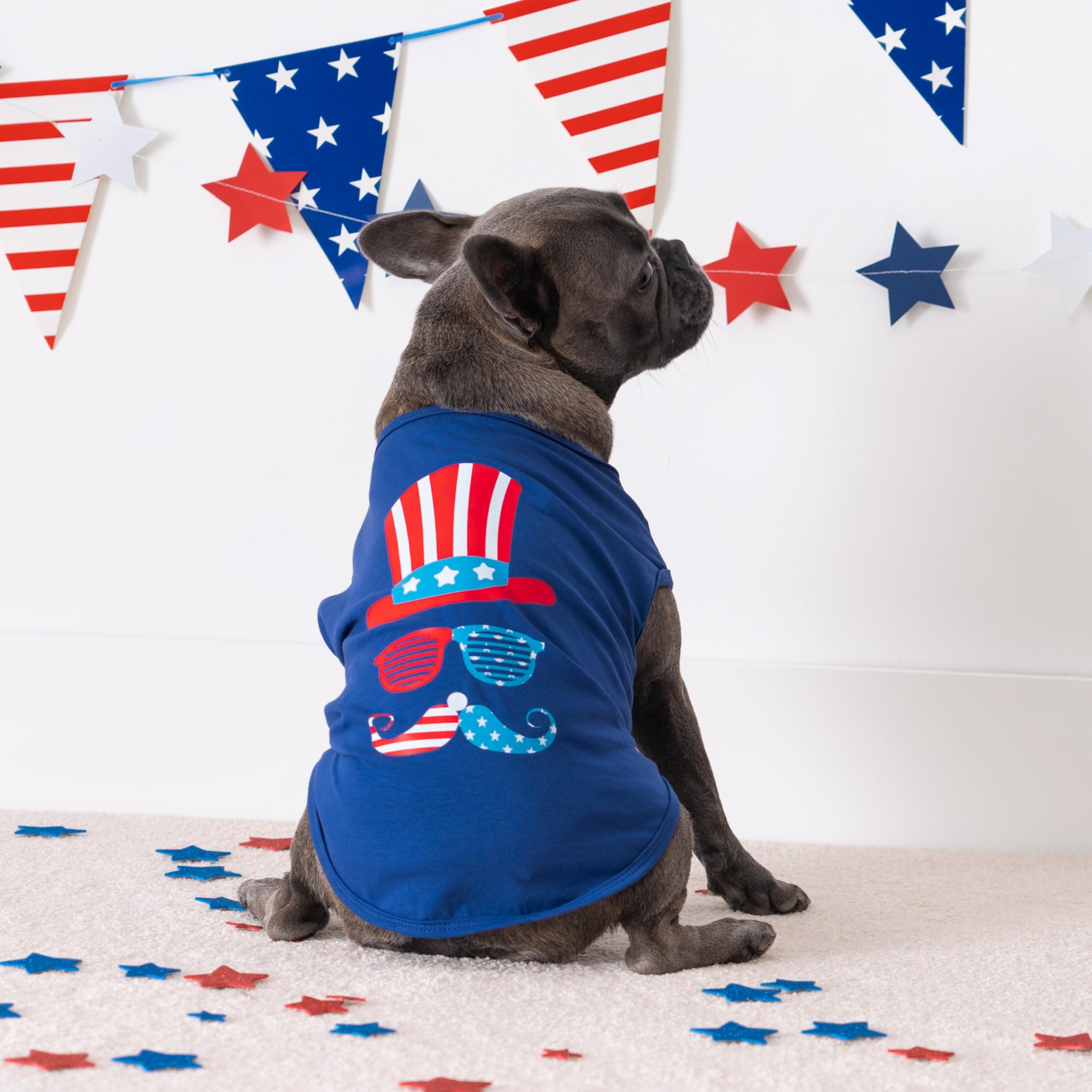 Fitwarm Patriotic Funny Dog Shirt, 4Th Of July Outfit For Small Dogs Boy Girl, Festive Pet Clothes, Red, White, Blue, Xl