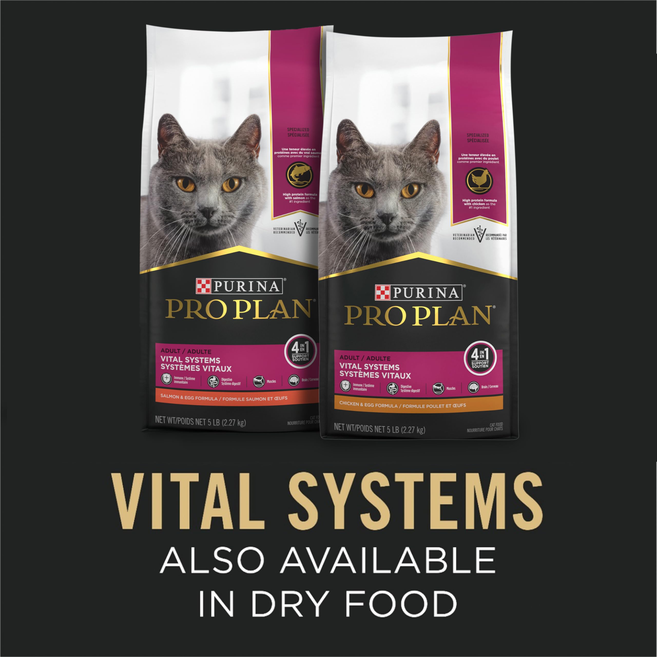 Purina Pro Plan Vital Systems Chicken Wet Cat Food Pate 4-in-1 brain, kidney, digestive and immune formula - (Pack of 24) 3 oz.
