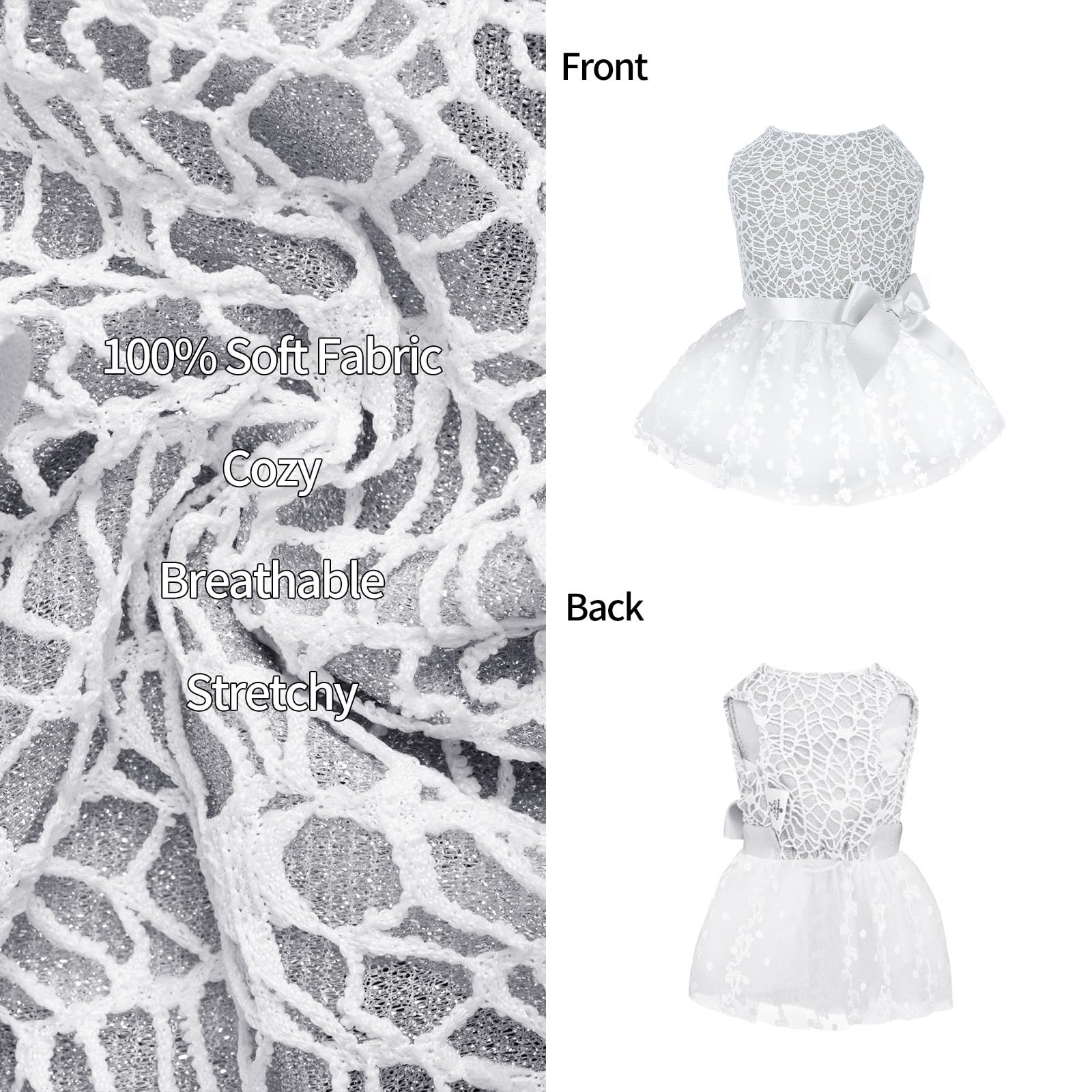 Cutebone Dog Birthday Dress Girl Puppy Skirt Tutu Cat Wedding Outfit Pet Party Clothes For Small Dogs Costume Dd17M