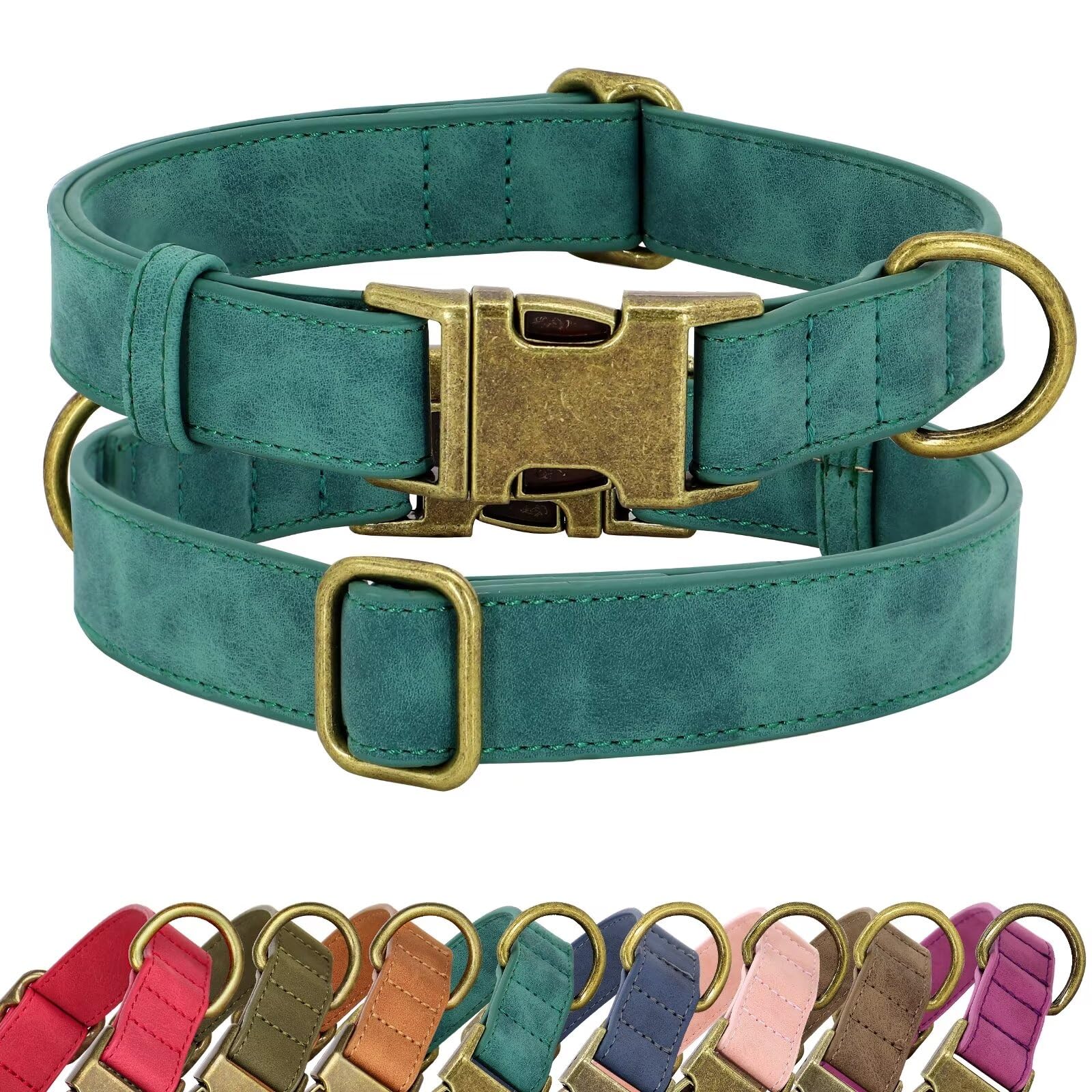 Didog Soft Leather Dog Collar, Durable Quick Released Dog Collars With Metal Buckle, Adjustable Pet Collar Faux Leather For Medi