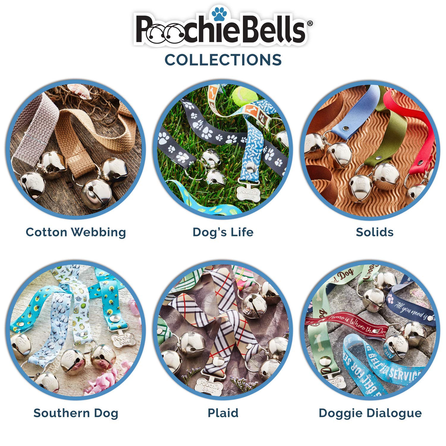 Poochiebells Original Handcrafted Potty Training Dog Doorbell – Excellence In Craftsmanship, One Size Fits All, Trainer-Recommended For 20+ Years, Made In Usa, Midnight Black Solid
