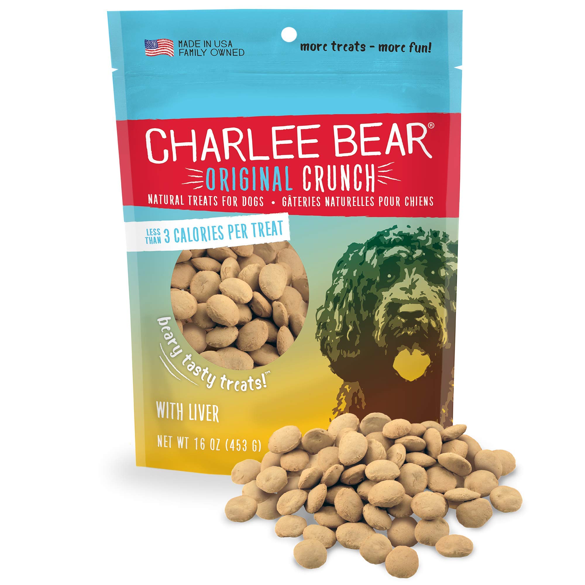 Charlee Bear Original Dog Treats, Chicken Liver, 16 oz