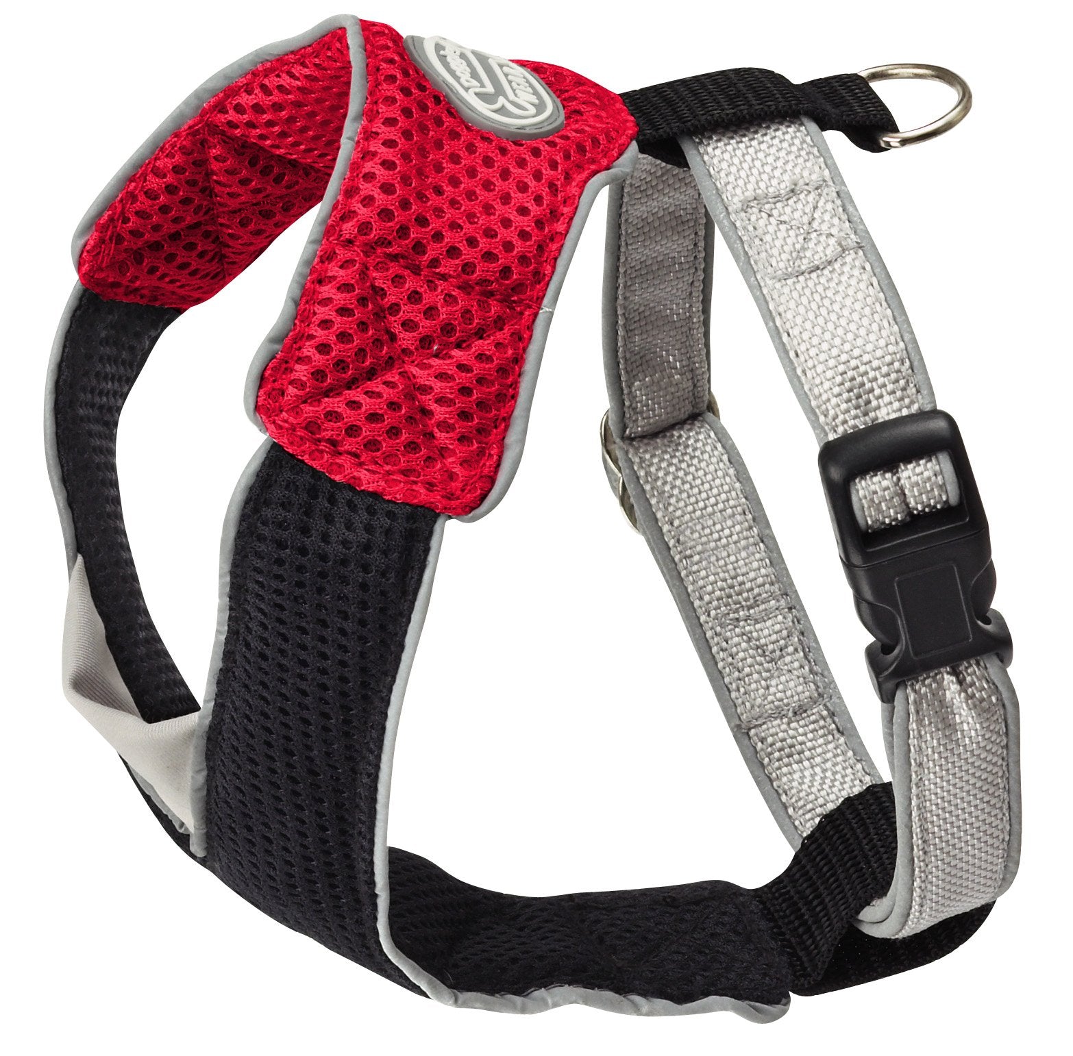 Doggles V Mesh Dog Harness, Medium, Red/Black, Nylon, Model HAOMMD13