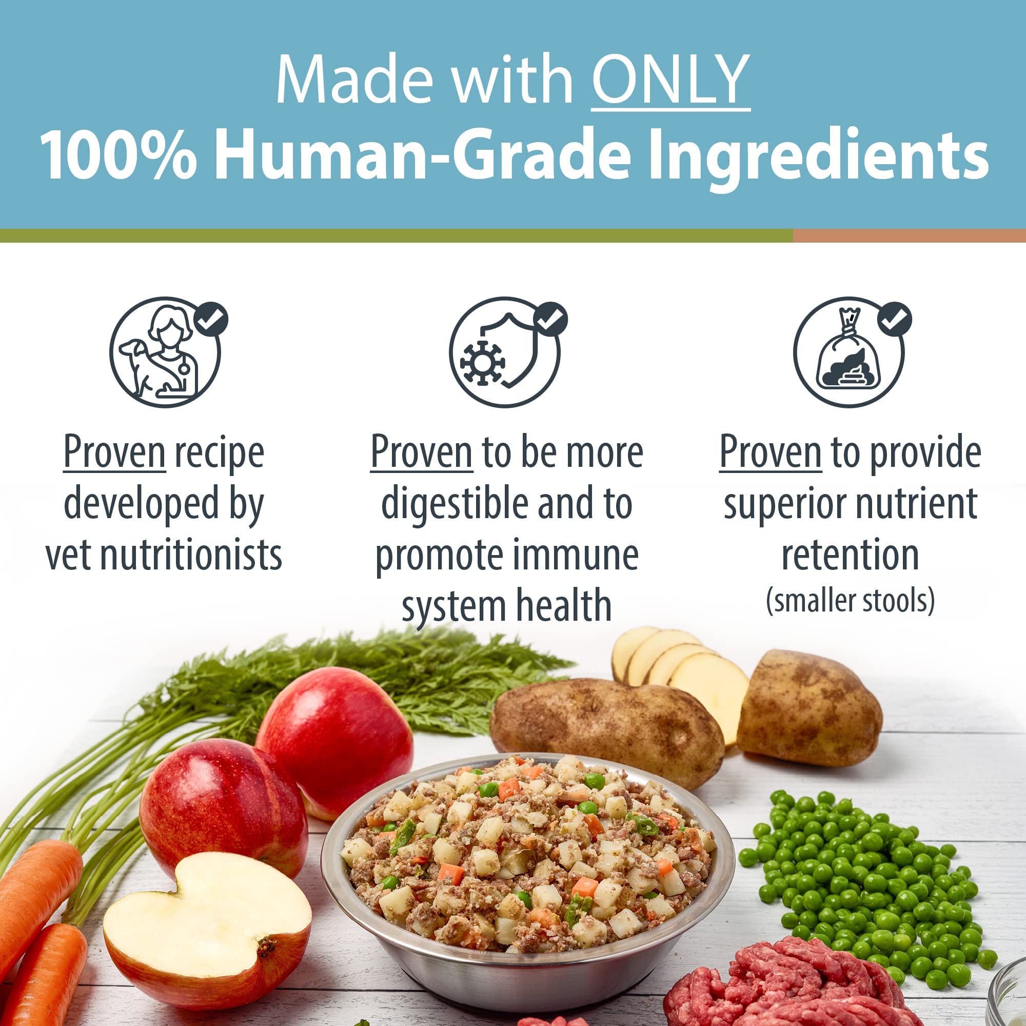 JustFoodForDogs Pantry Fresh Wet Dog Food, Complete Meal or Dog Food Topper, Beef & Russet Potato Human Grade Dog Food Recipe -