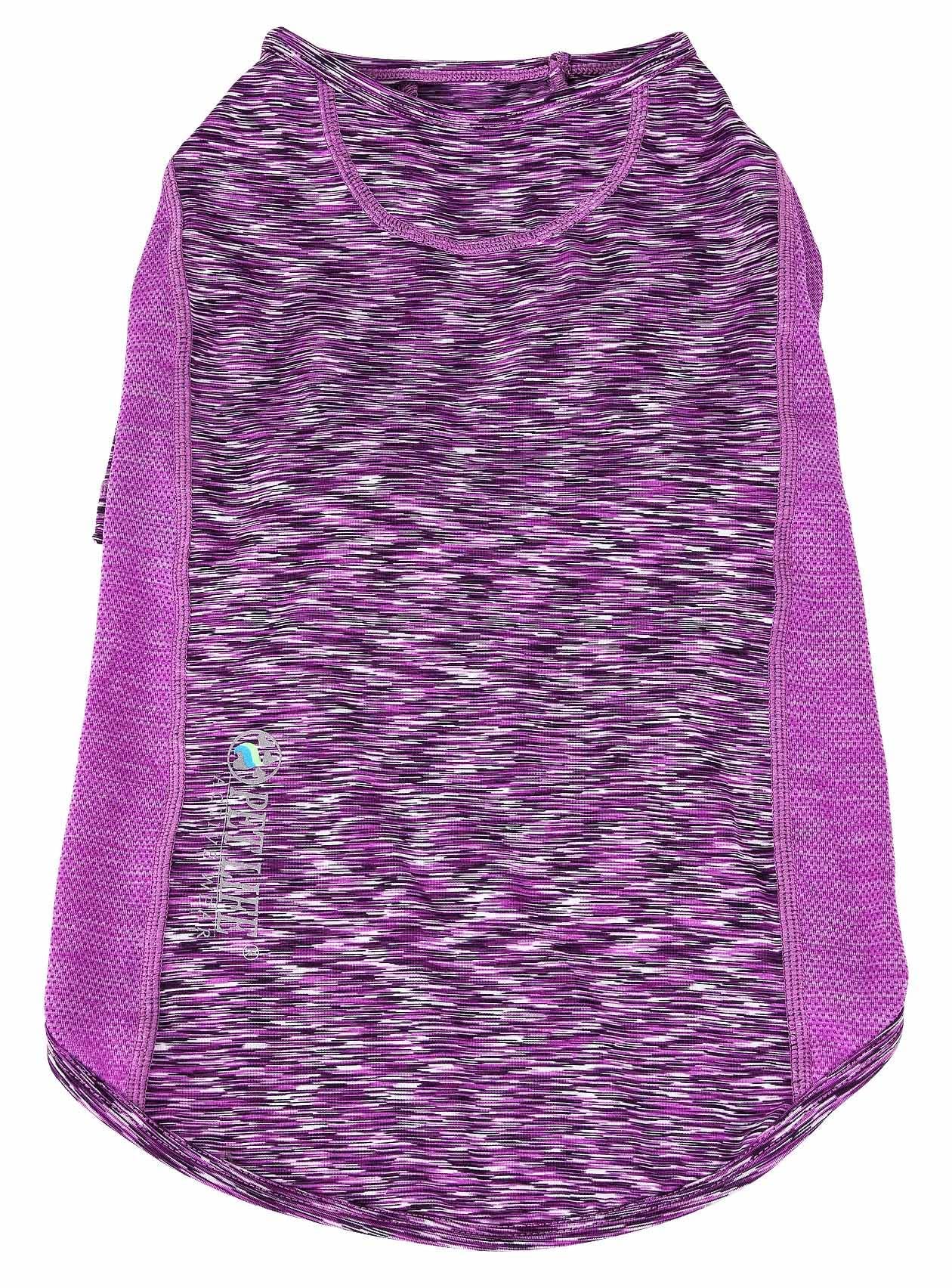 Pet Life ® Active 'Warf Speed' Heathred Dog Fitness and Yoga Pet T-Shirt Dog Clothes - Performance Dog T-Shirt with 4-Way-Stretch, Reflective and Quick-Dry Technology - Summer Dog Shirts X-Large