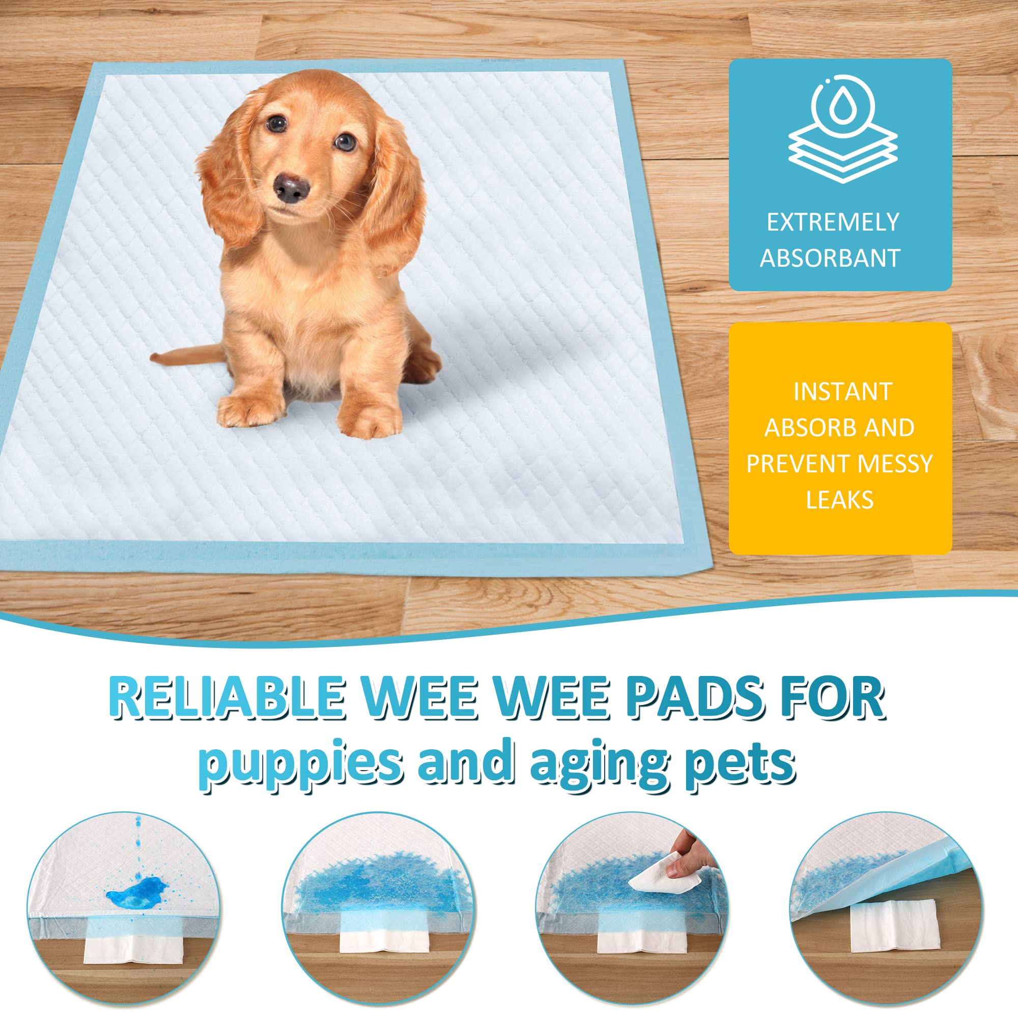 Boscute Super Absorbent & Leak-Proof Jumbo Size 36''X36'' Pet Training Dog Pee Pads, Thicken Quick Dry Disposable Puppy Pee Pads