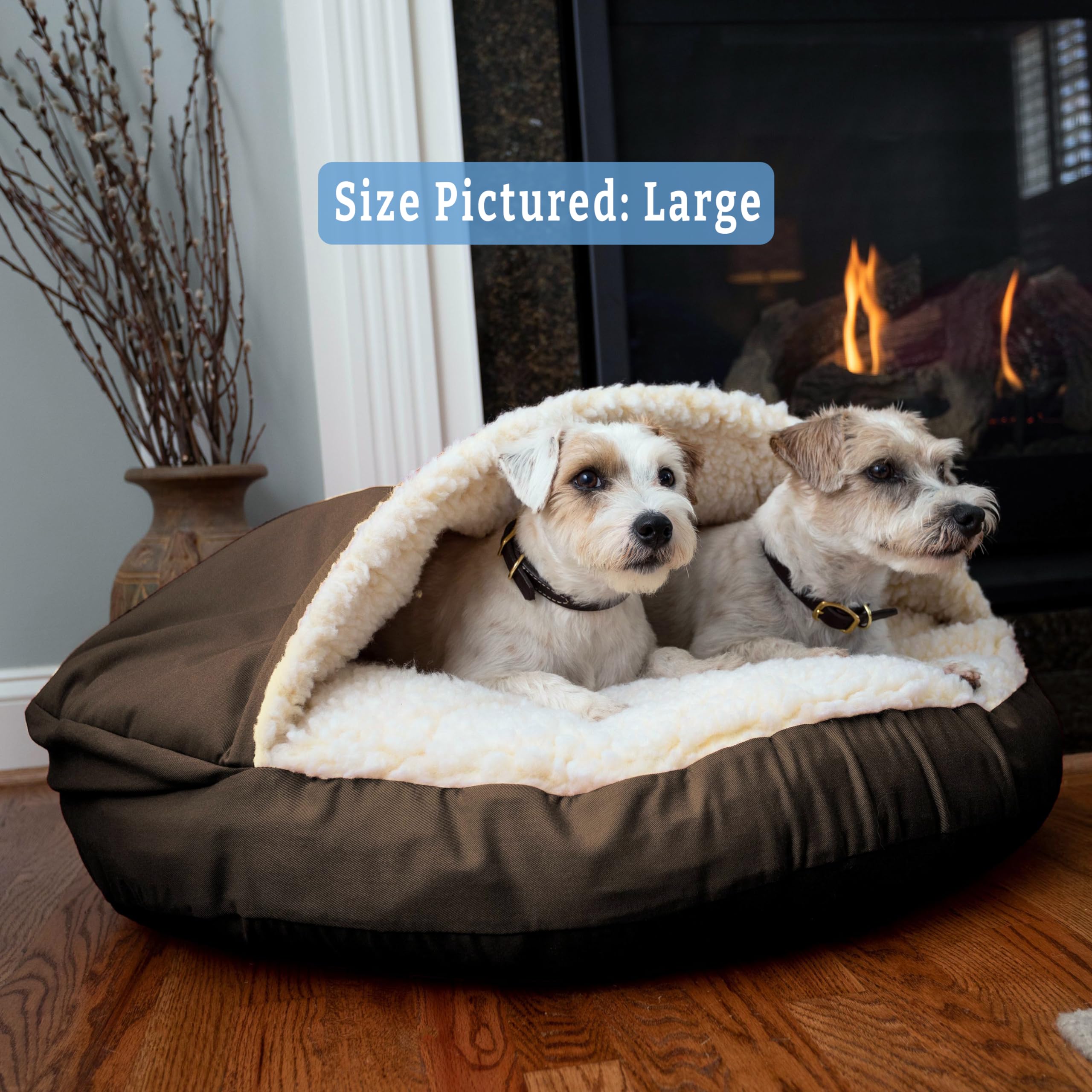 Snoozer Luxury Microsuede Cozy Cave Pet Bed, Extra Large, Hot Fudge