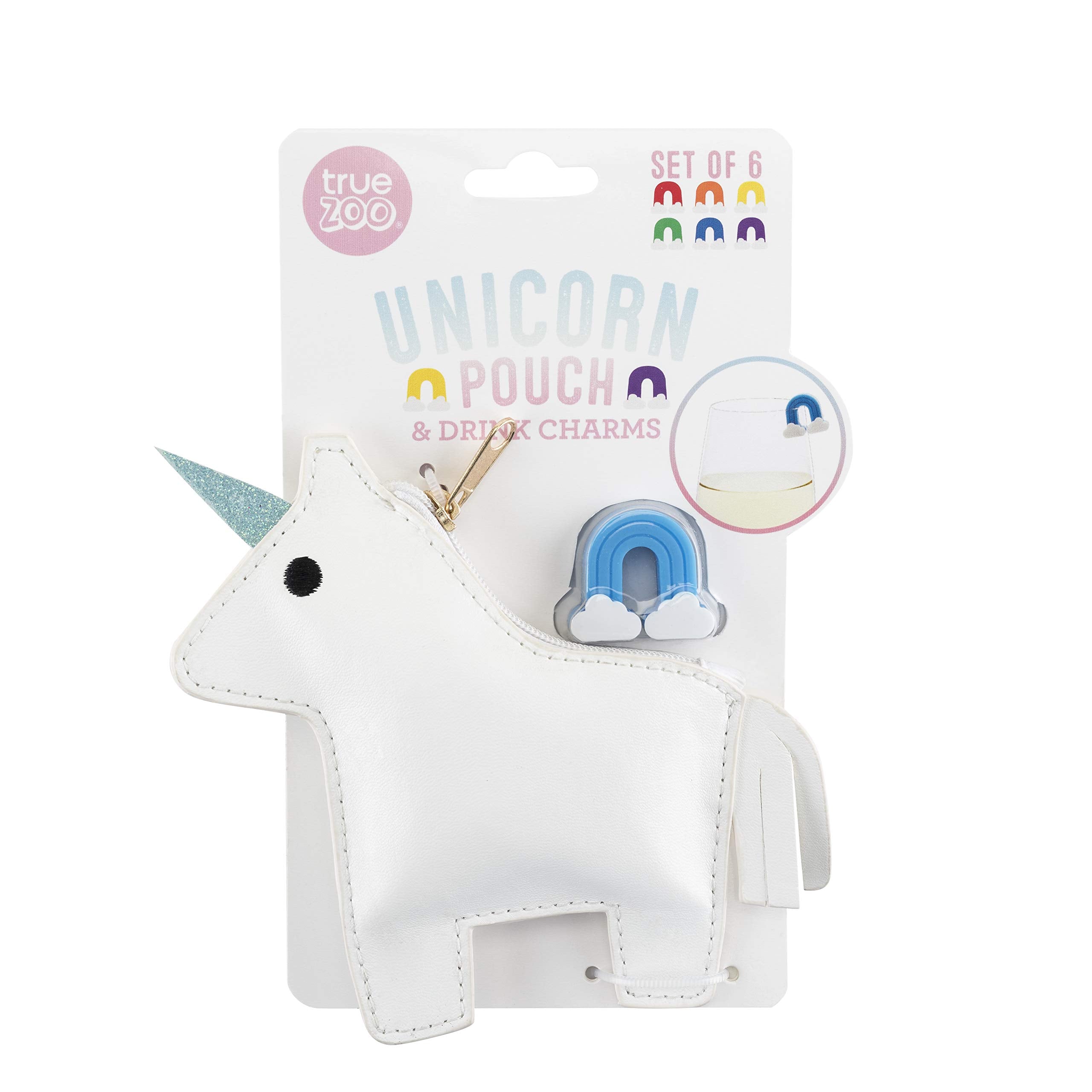 TrueZoo 5719 Unicorn Pouch Filled With Rainbow Charms, Multicolor