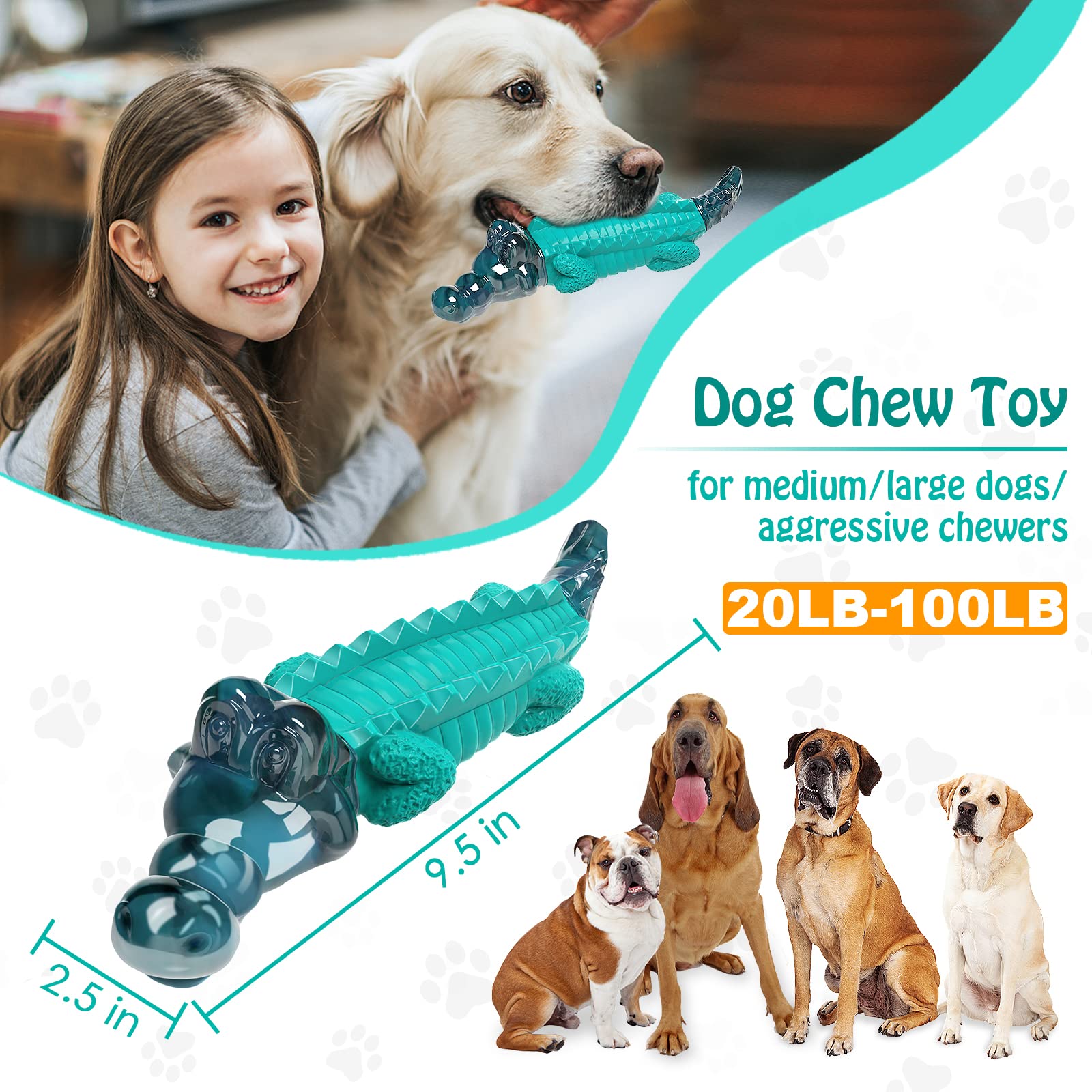 Jeefome Dog Chew Toys For Aggressive Chewers: Puppy Teeth Chew Toy -Indestructible Dog Toys For Small Meduium Large Breed