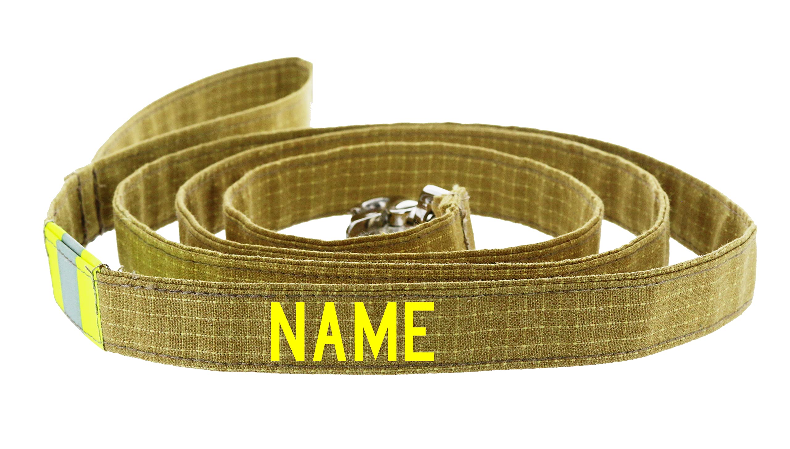 Firefighter Personalized Tan Dog Leash 6 Ft