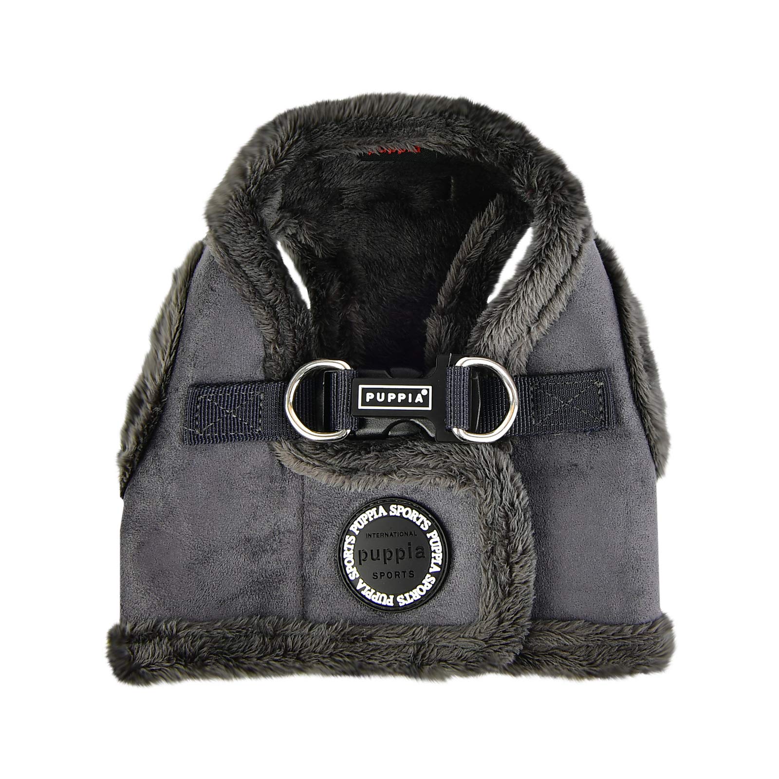 Puppia Terry Vest Dog Harness Step-In Winter Suede Warm No Choke No Pull Training Walking For Small And Medium Dog, Grey, X-Large