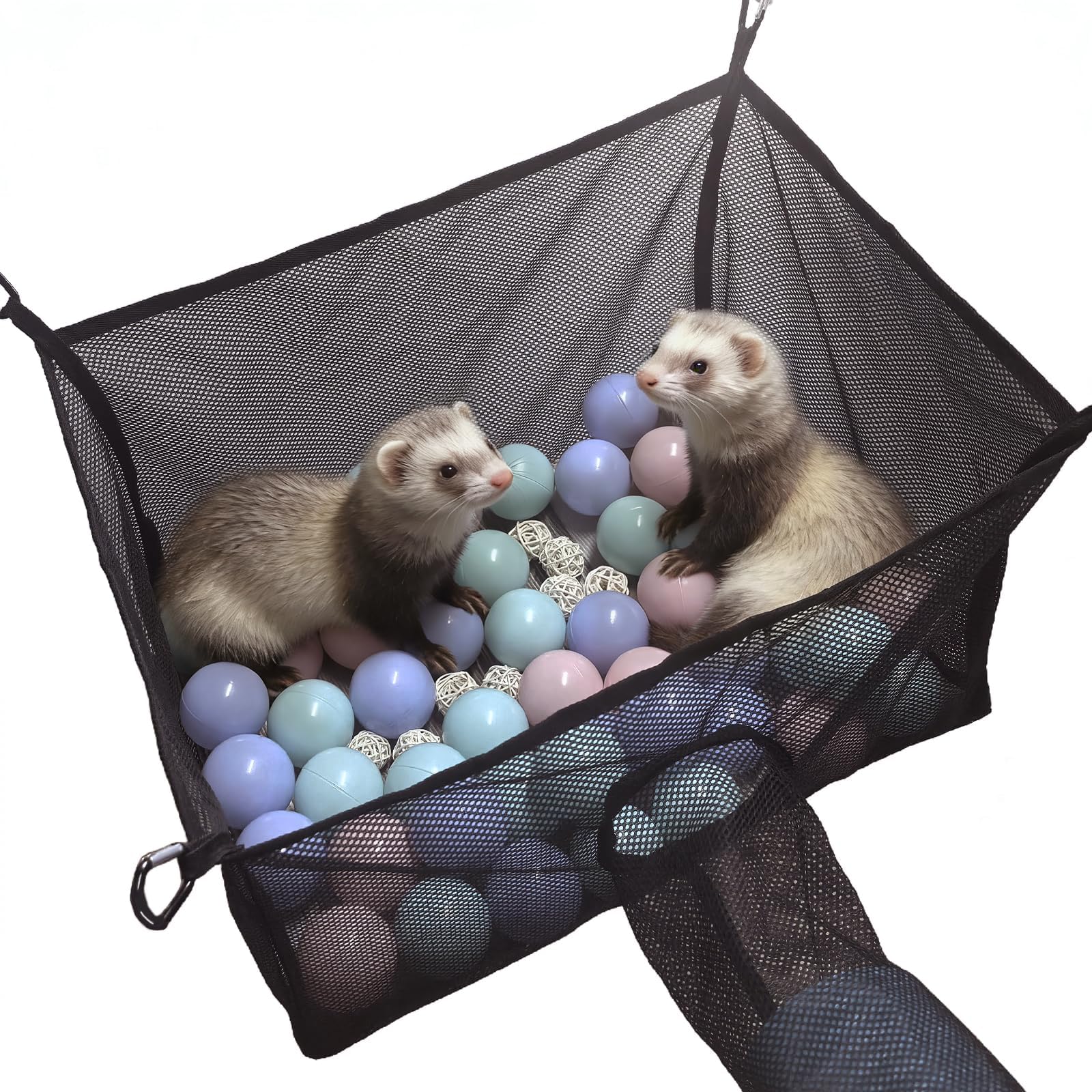 kathson Ferret Hammock for Cage Accessories, Ferret Hanging Bed, Guinea Pig Hideout Tunnel Hammock Bed for Small Animals Hamster
