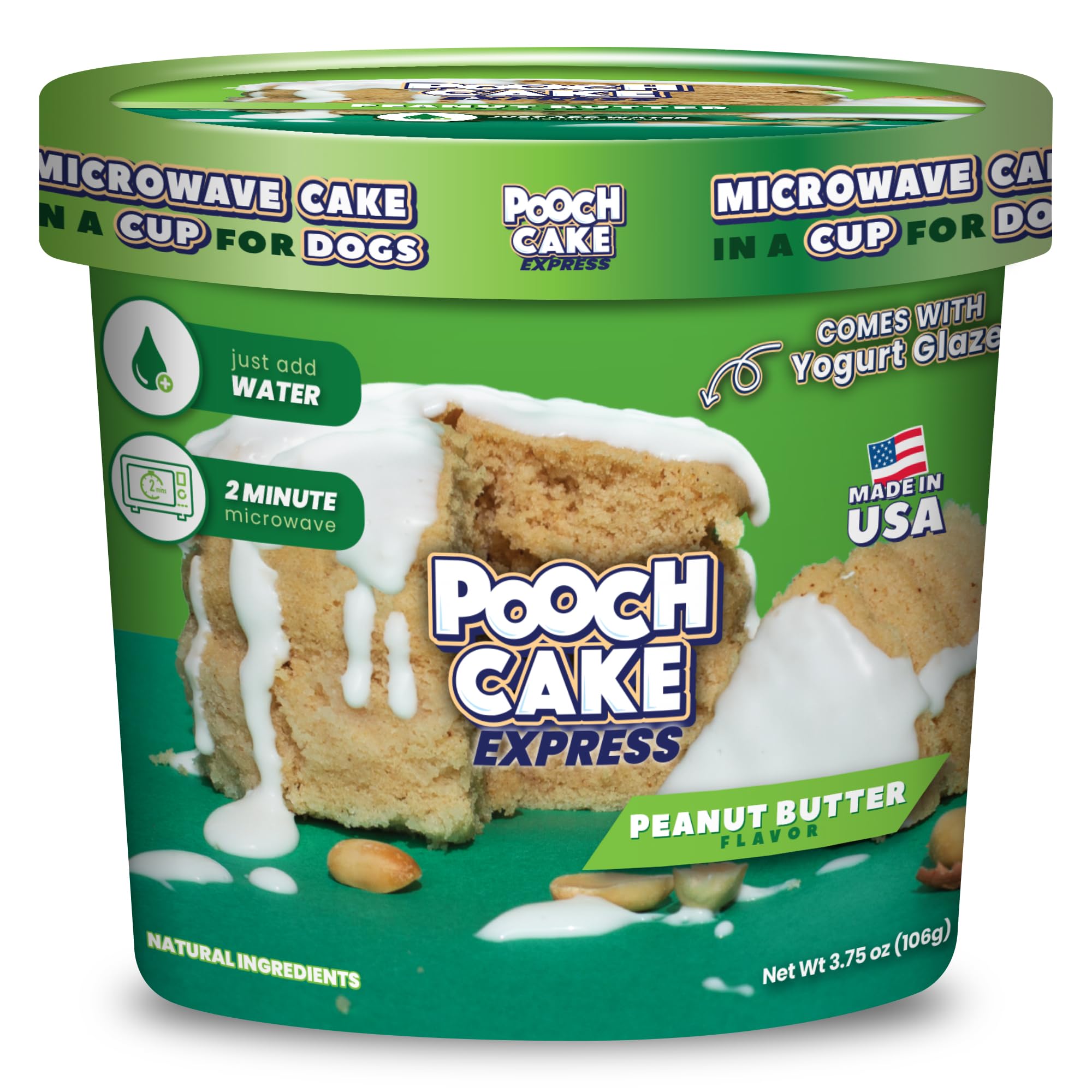 Pooch Cake Express - Microwave Cake in a Cup for Dogs - Peanut Butter Flavor