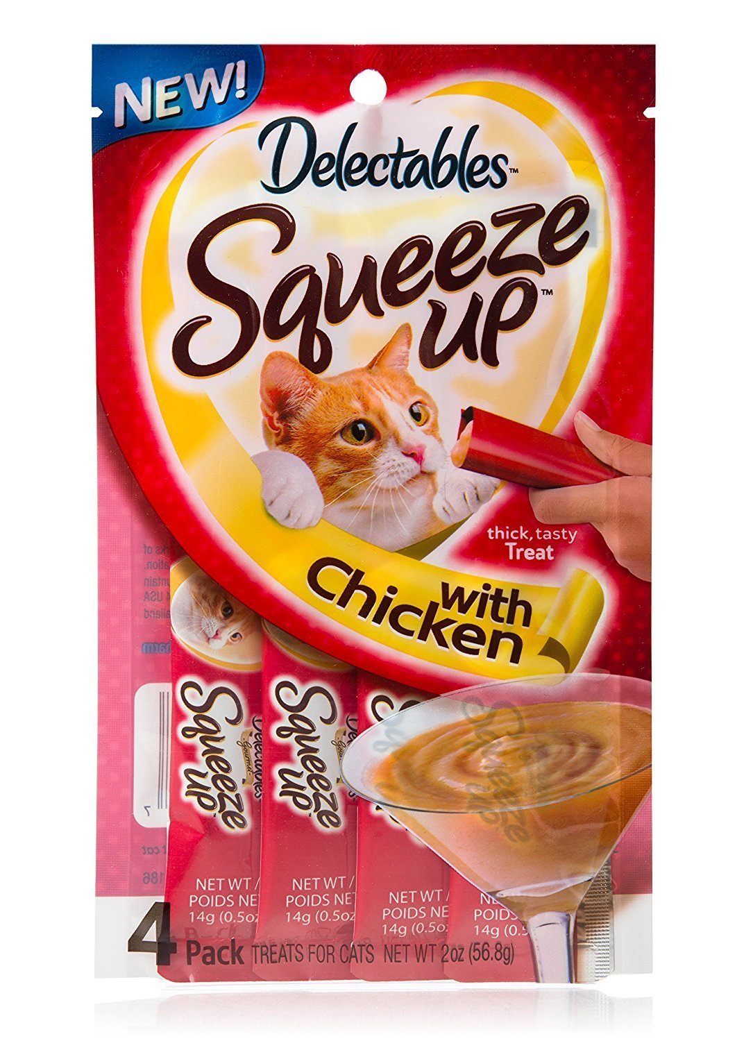Hartz Delectables Squeeze Ups Chicken Flavor (2-PACKS) 4- Individual Tubes in Each pack