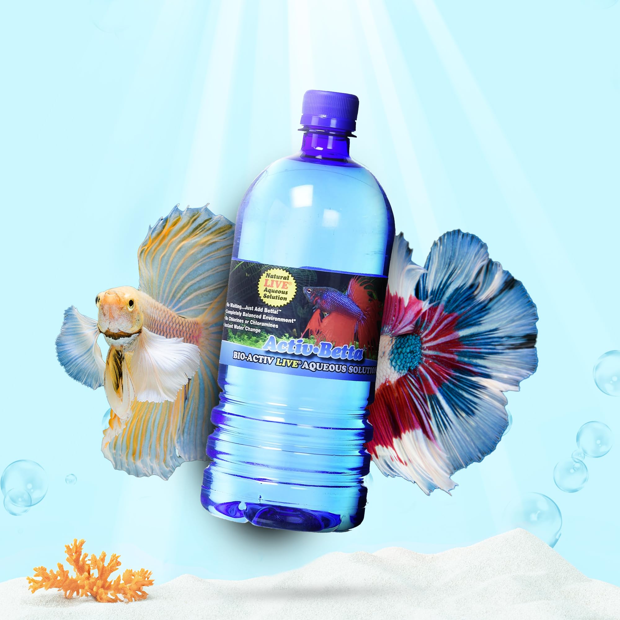 Activ Betta Water Conditioner for Betta Fish Tanks, 33.8 fl. oz, Pack of 2 - Enhances Water Quality & Aquatic Health