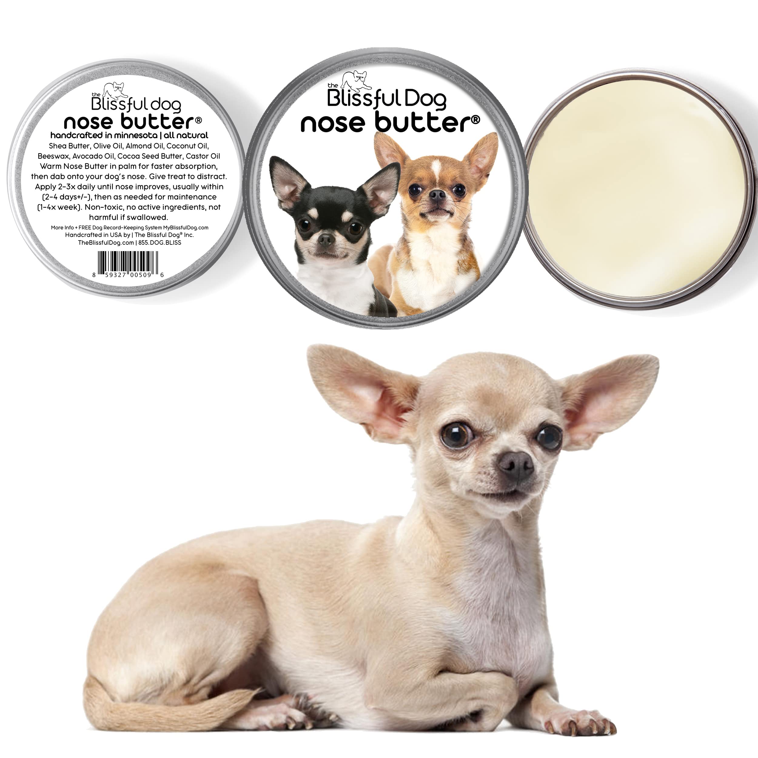 The Blissful Dog Smooth Coat Chihuahua Unscented Nose Butter, 8-Ounce