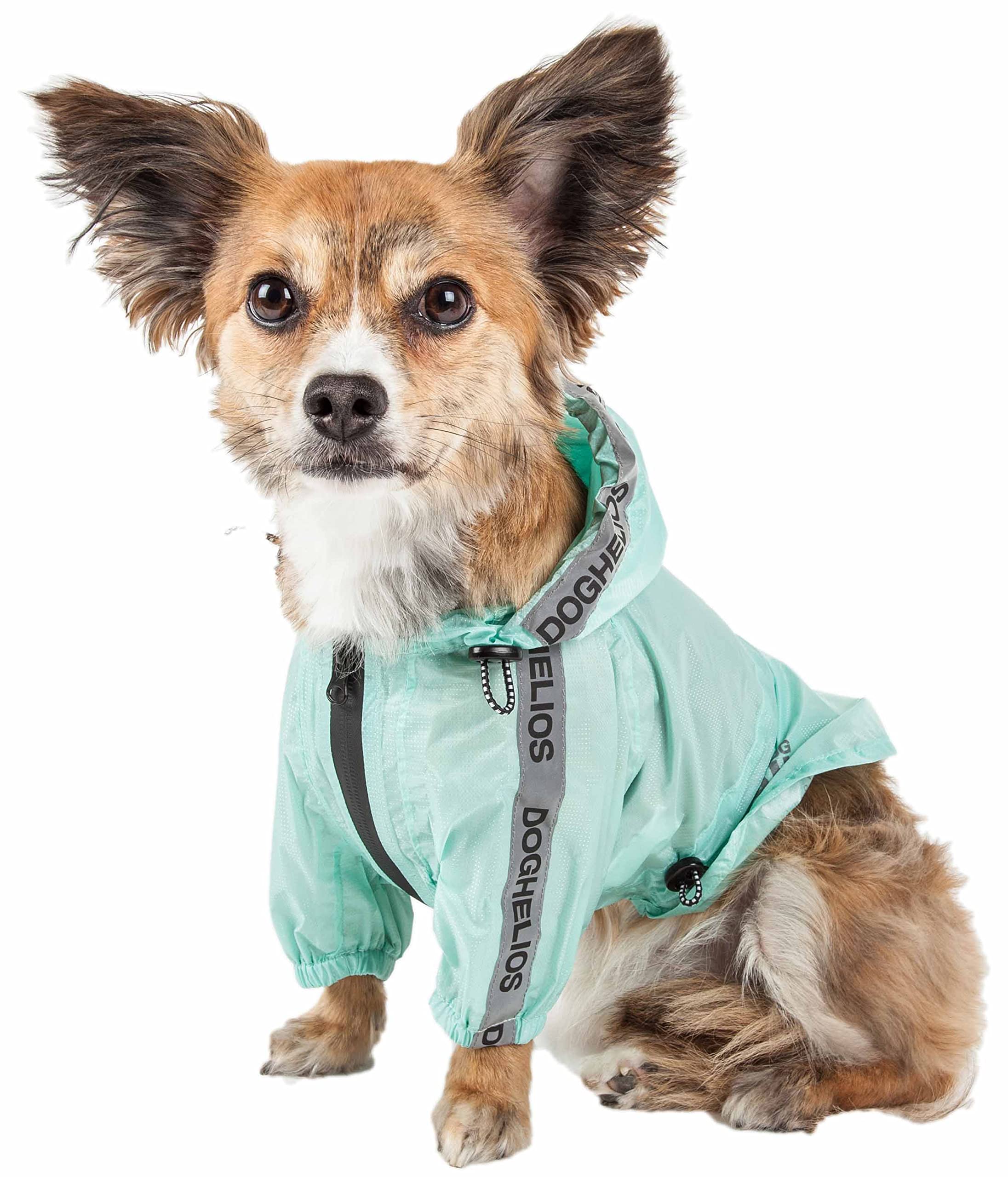 Dog Helios Torrential Shield Adjustable And Waterproof Dog Raincoat Poncho, Xs, Green