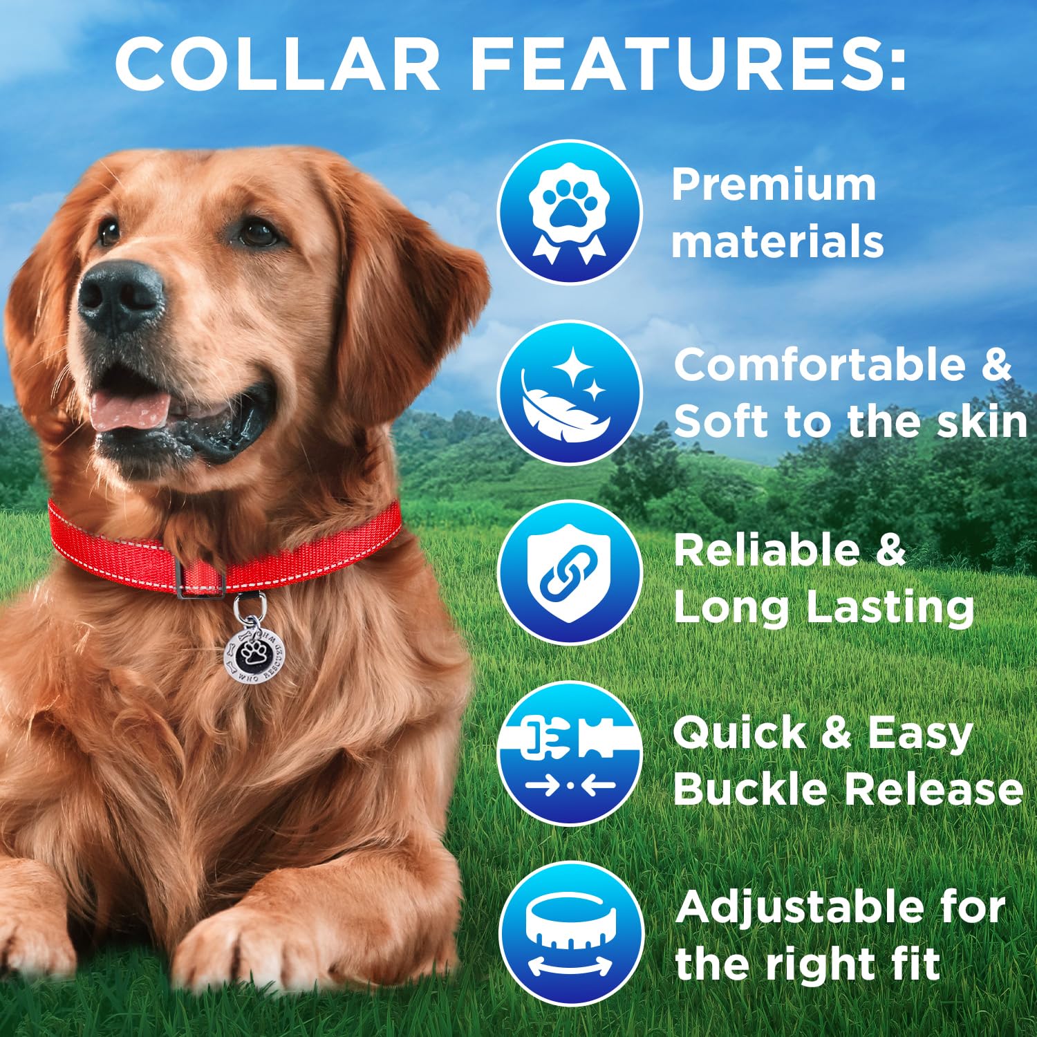 Teceum Reflective Pet Collar - Red - Xs - Extra Soft Padding - Basic Nylon Dog Collar - Quick Release Buckle - Fits Small, Mediu