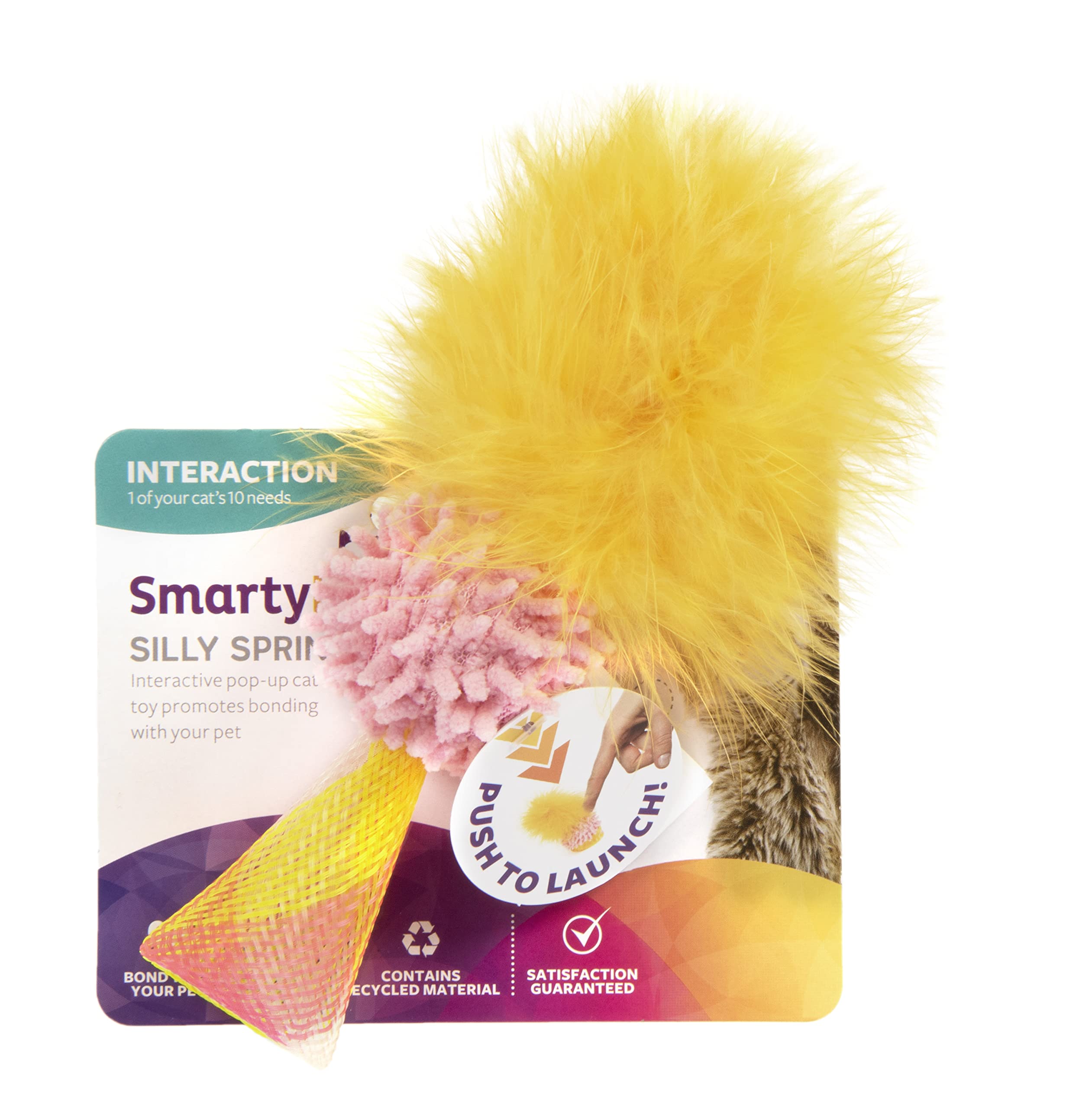 Smartykat Silly Springer Mesh Popup Cat Toy - Orange, One Size