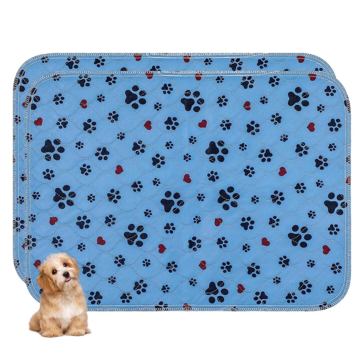 Washable Pee Pads For Dogs,2 Pack Extra Large 24''X36'' Super Absorbent Reusable Puppy Pads,Non-Slip 100% Waterproof Dog Pee Pad