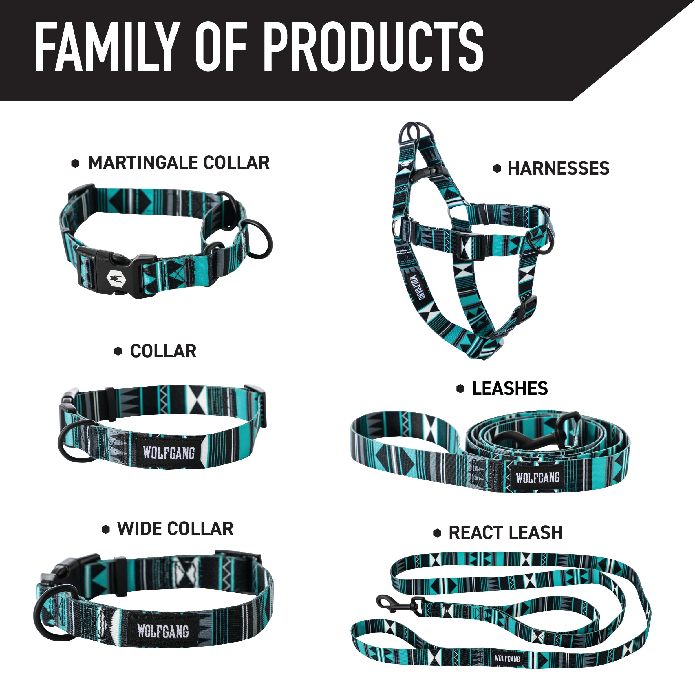 Wolfgang Heavy Duty Adjustable Dog Harness, Pull-Tested for Walking & Training, WesternSky Print, Large