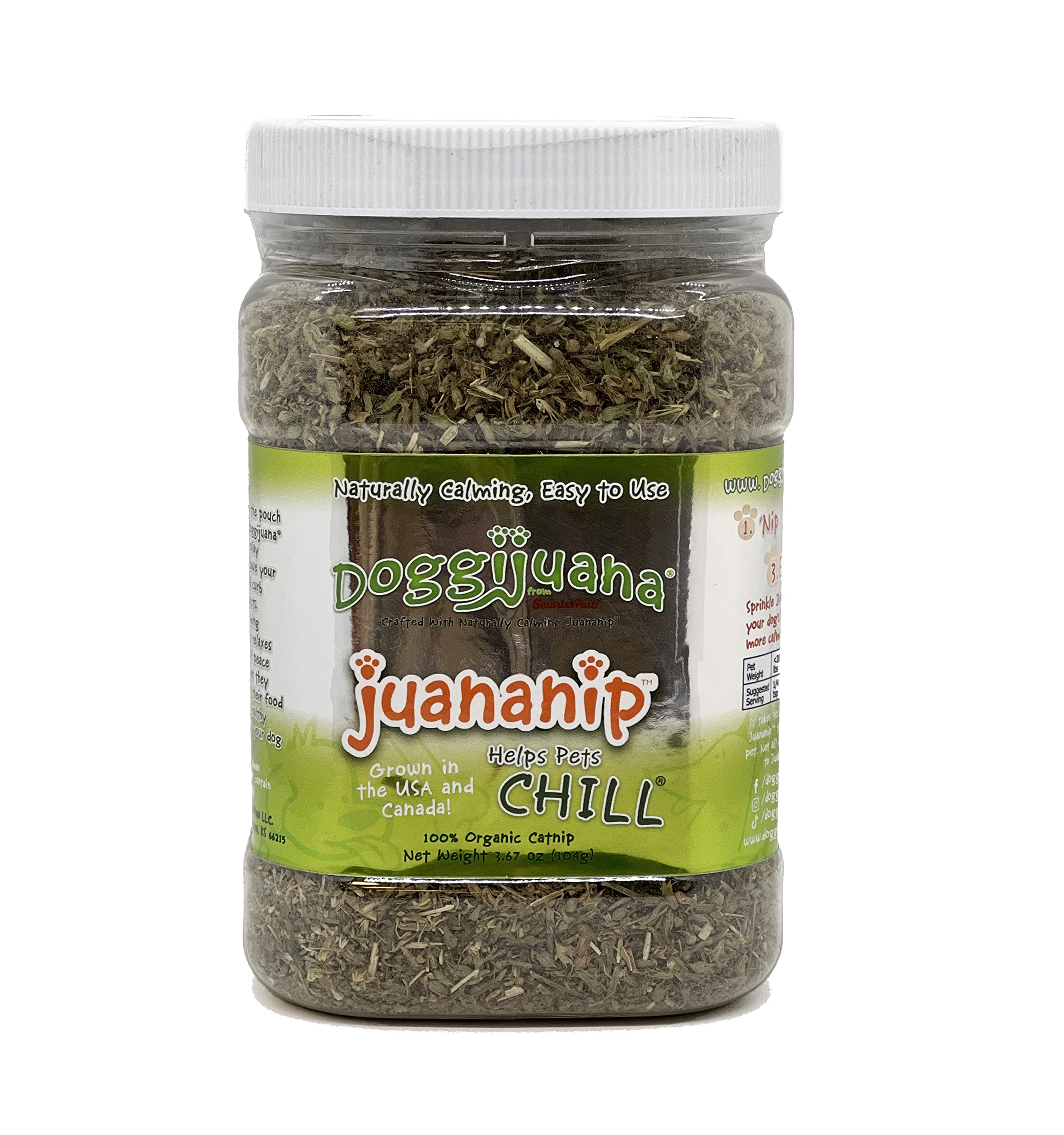 Doggijuana  JuananipA Refill  Premium Organic ground catnip for Dogs  All Natural  grown in The USA (Juananip Jar)