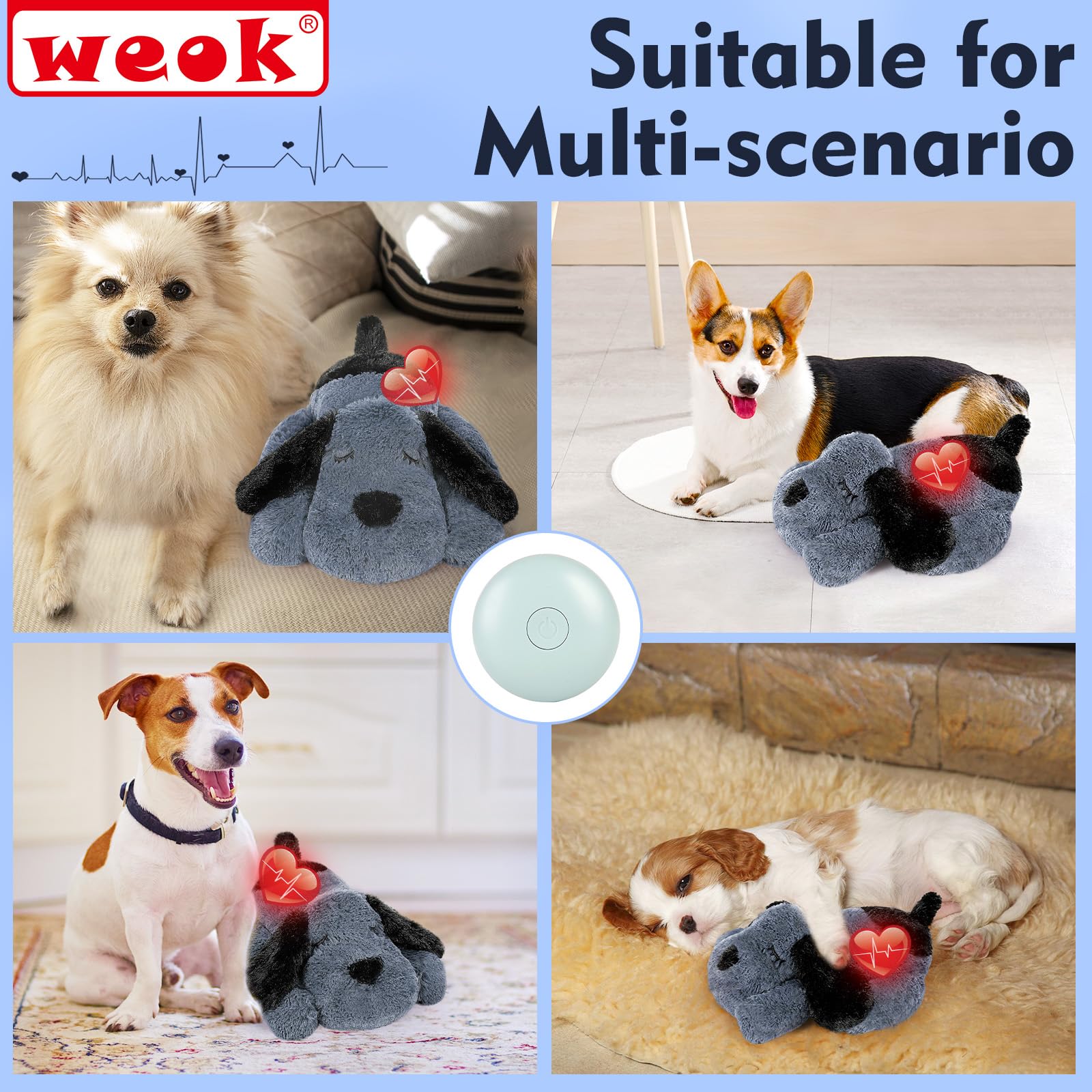 Heartbeat Dog Toy For Puppy- Heartbeat Helps For Dog Anxiety Relief And Calming Aid, Puppy Heartbeat Stuffed Animal Anxiety Calm