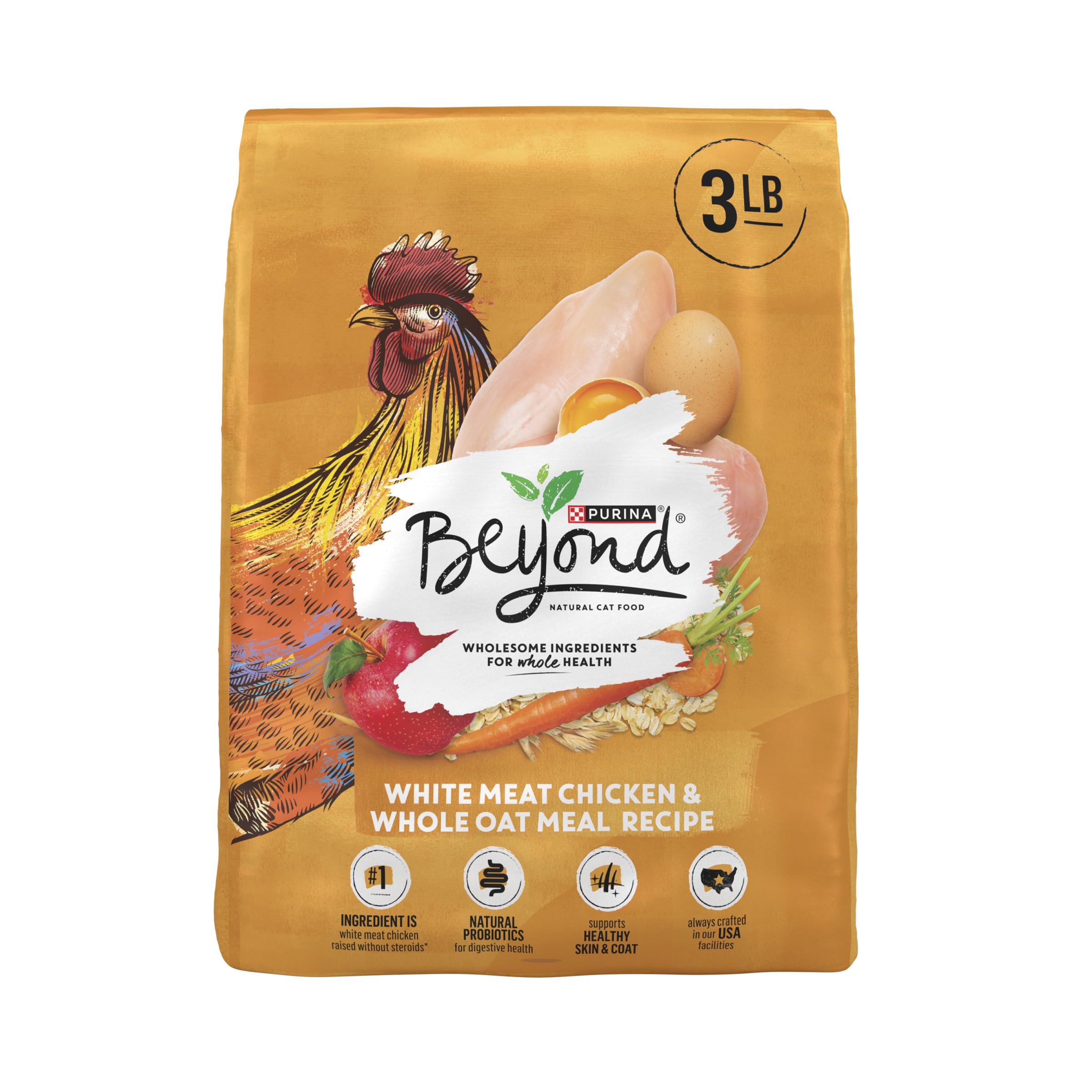 Purina Beyond Natural Dry Cat Food Wholesome Ingredients for Whole Health White Meat Chicken and Whole Oat Meal Recipe  3 lb. B