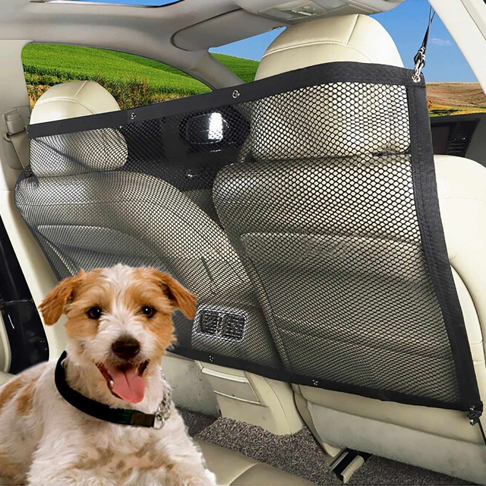 Starroad-Tim Dog Car Barrier Pet Car Divider Net With Adjusting Rope And Hook Multifunctional Car Dog Guardrail Used For Suv Car