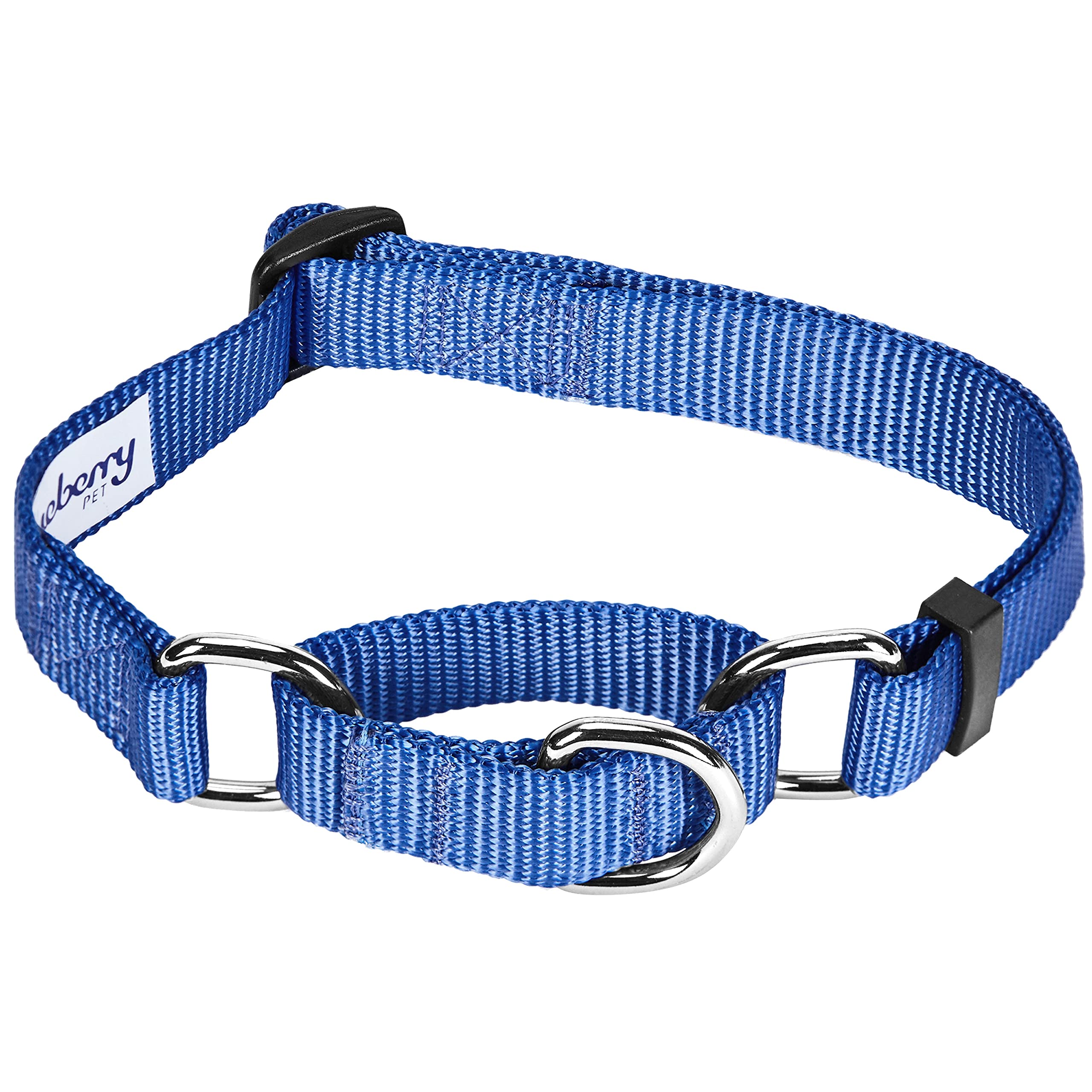Blueberry Pet Essentials Martingale Safety Training Dog Collar, Marina Blue, Small, Heavy Duty Nylon Adjustable Collars For Dogs