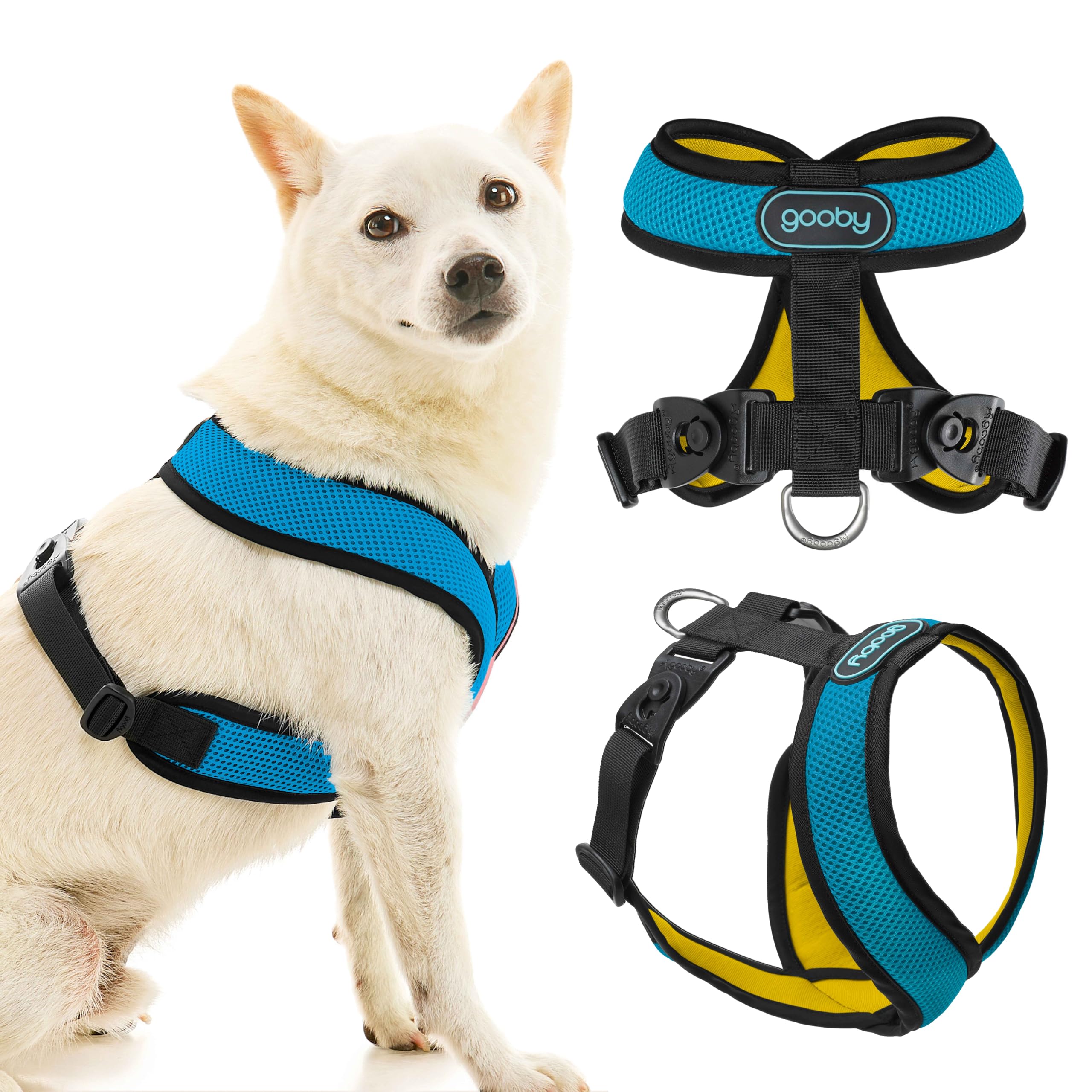 Gooby Comfort X Harness Dual Snap Mesh In Dog Harness - Ocean, X-Large