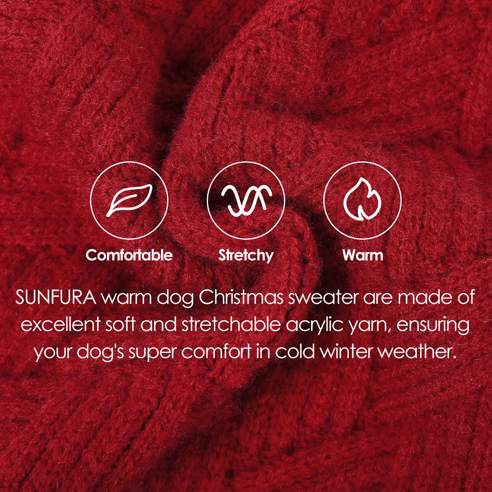 SUNFURA Small Dog Sweater Turtleneck for Cold Weather, Puppy Knitwear Pullover for Christmas Thanksgiving, Pet Winter Knitted Sw