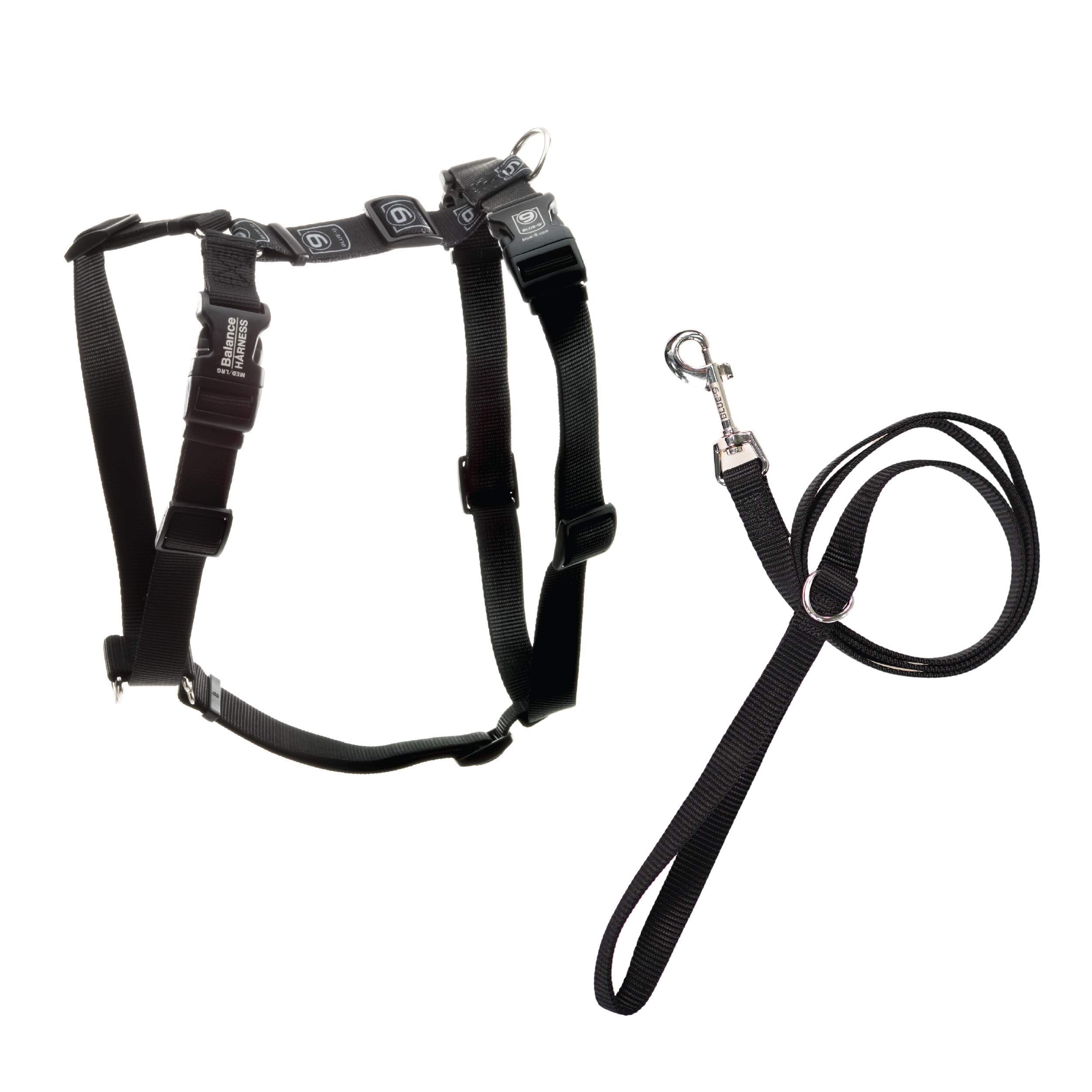 Blue-9 Pet Products No-Pull Balance Harness And Loose Leash Walking Set Dogs, Made In The Usa, Black, X-Small