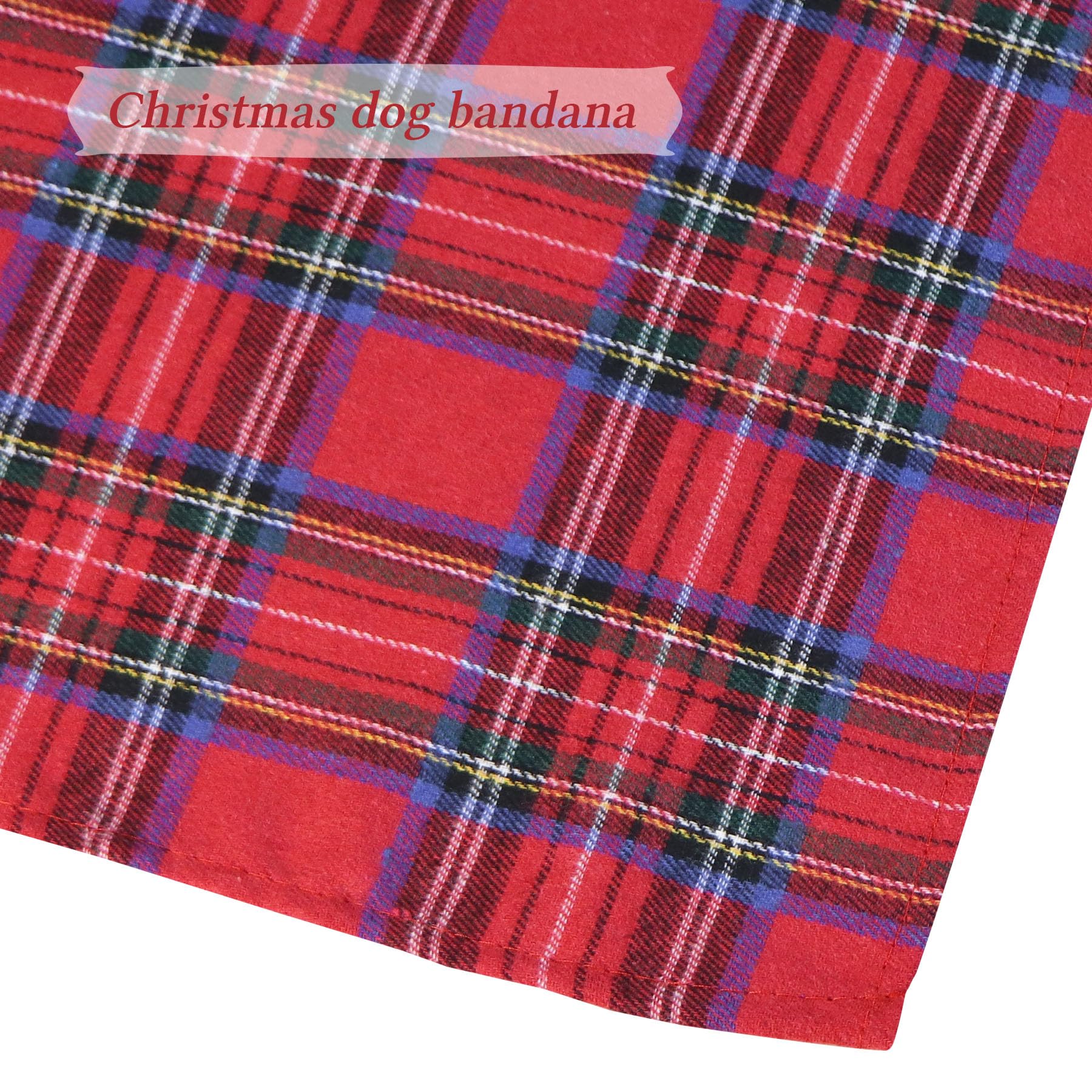 Stmk 2 Pack Multi Size Dog Christmas Bandanas, Premium Cotton Fabric Plaid Holiday Bandanas For Small Medium Dogs Pets (Christma