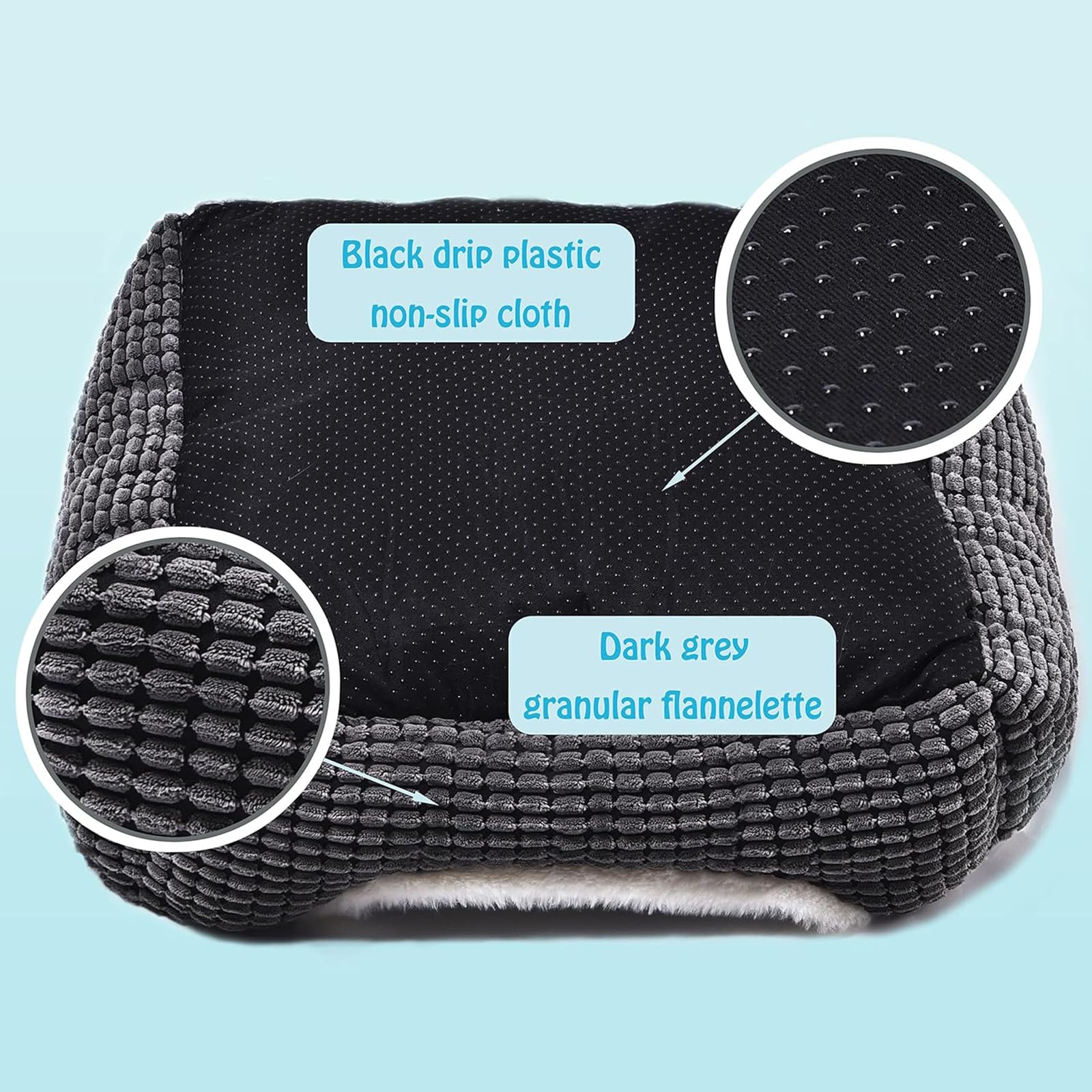 Dog Beds For Small Dogs, Cute Cat Beds For Indoor Cats, Super Soft Washable Cat Bed With Anti-Slip & Water-Resistant Bottom, Lux