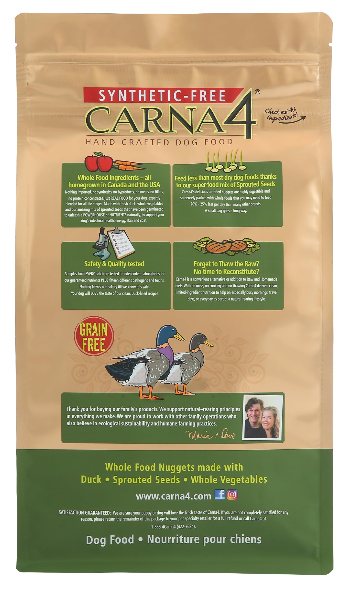 CARNA4 All Life Stages Duck Formula Dry Dog Food (3 Pound, Duck)