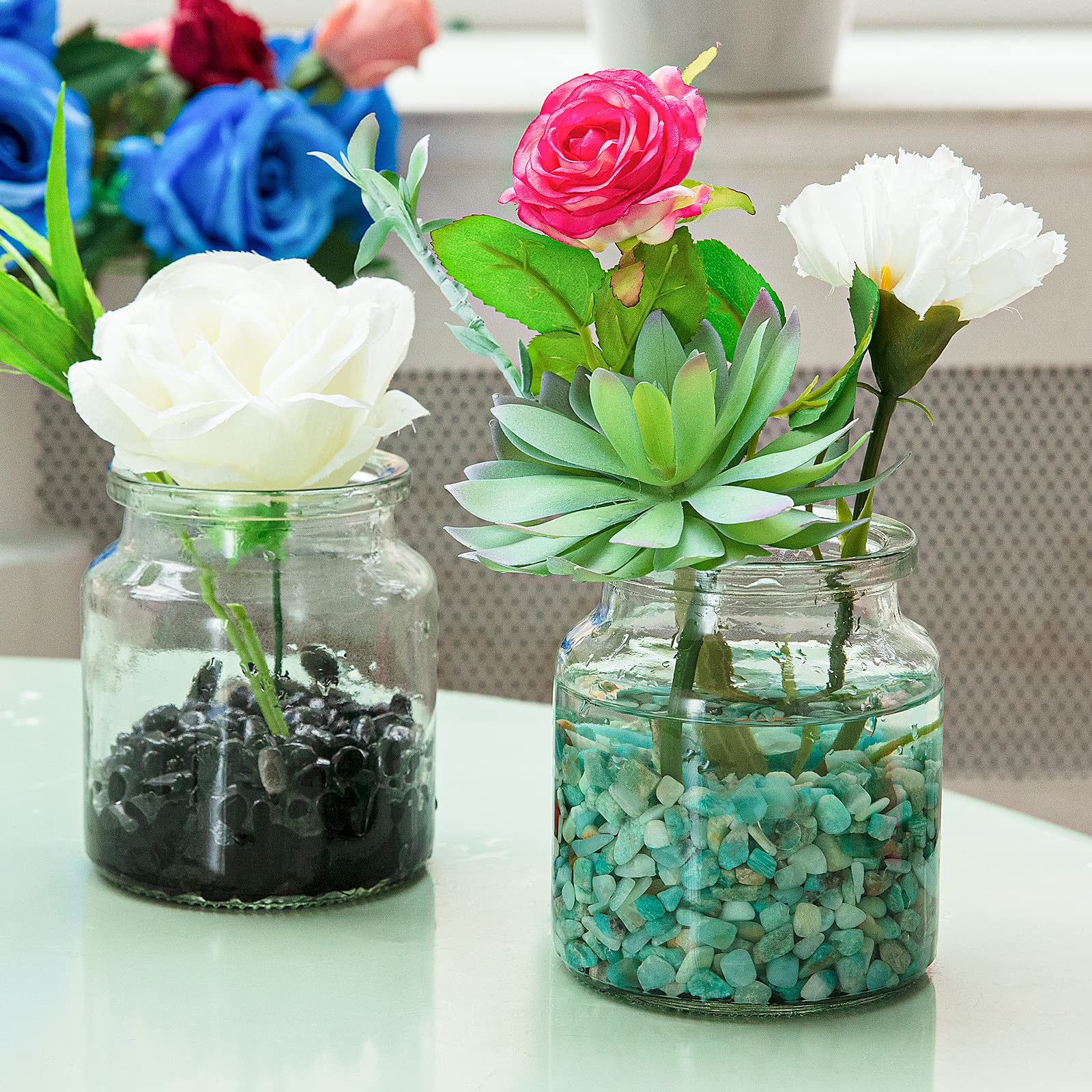 Rifny Decorative Stones, 0.3 Inch Black Polished Gravel Rocks For Plant Flower Pots Vase Filler Decorative Air Plants Bamboo Succulents Cactus And Aquarium Fish Tank Decor (2 Lb, Black)