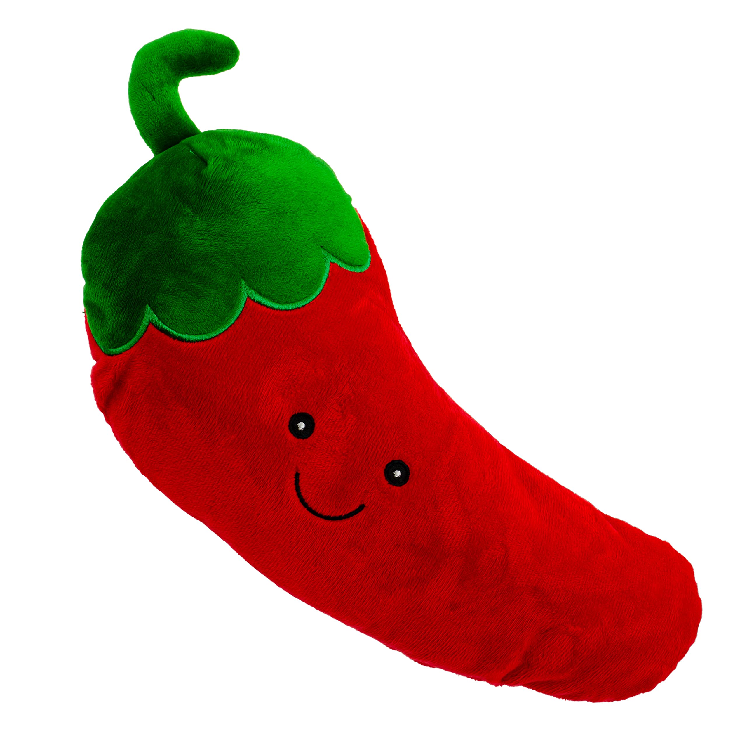 Giftable World Pet Plush Pet Toy Fruits, Cupcakes, Ice Creams, Mug With Squeaker Dog Chew Toy (9'' Chili & Jalapeno)
