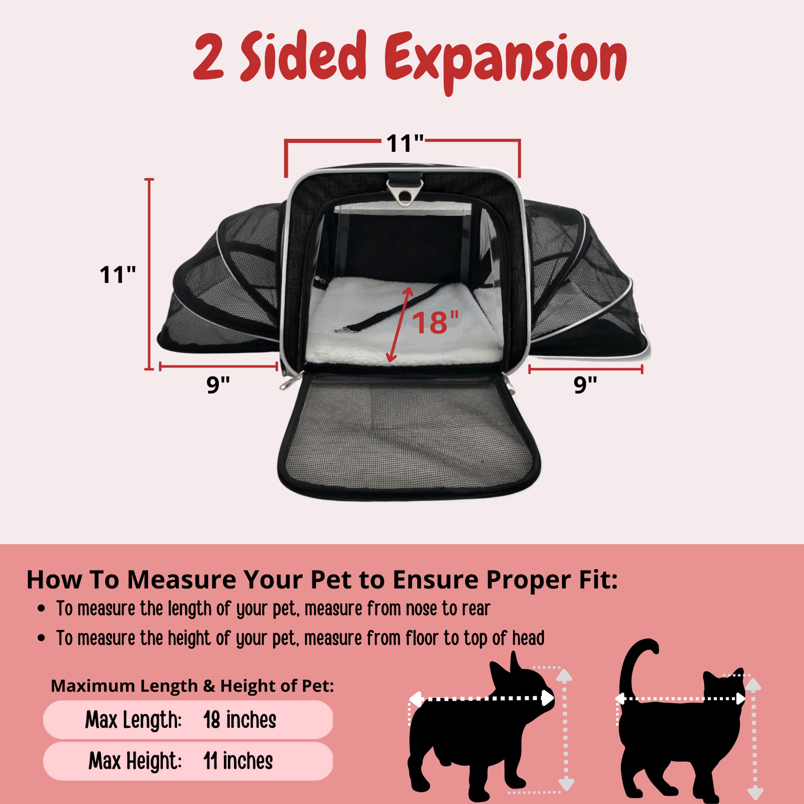 RUFF LIFE 101 Airline Approved Expandable Premium Pet Carrier on Wheels- Two Sided Rolling Carrier- Designed for Dogs & Cats- Ex