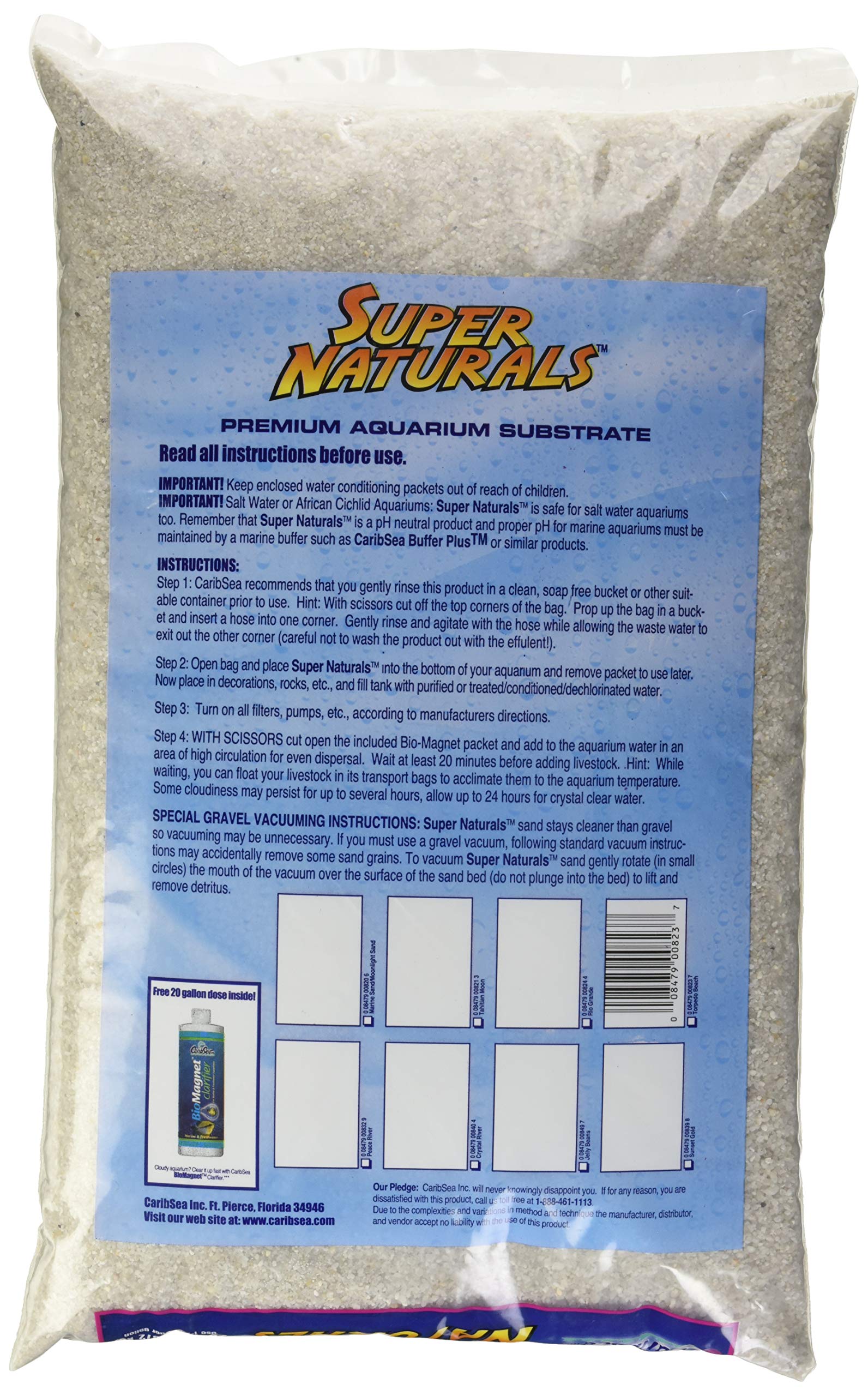 Caribsea Super Naturals Aquarium Sand, 20-Pound, Torpedo Beach
