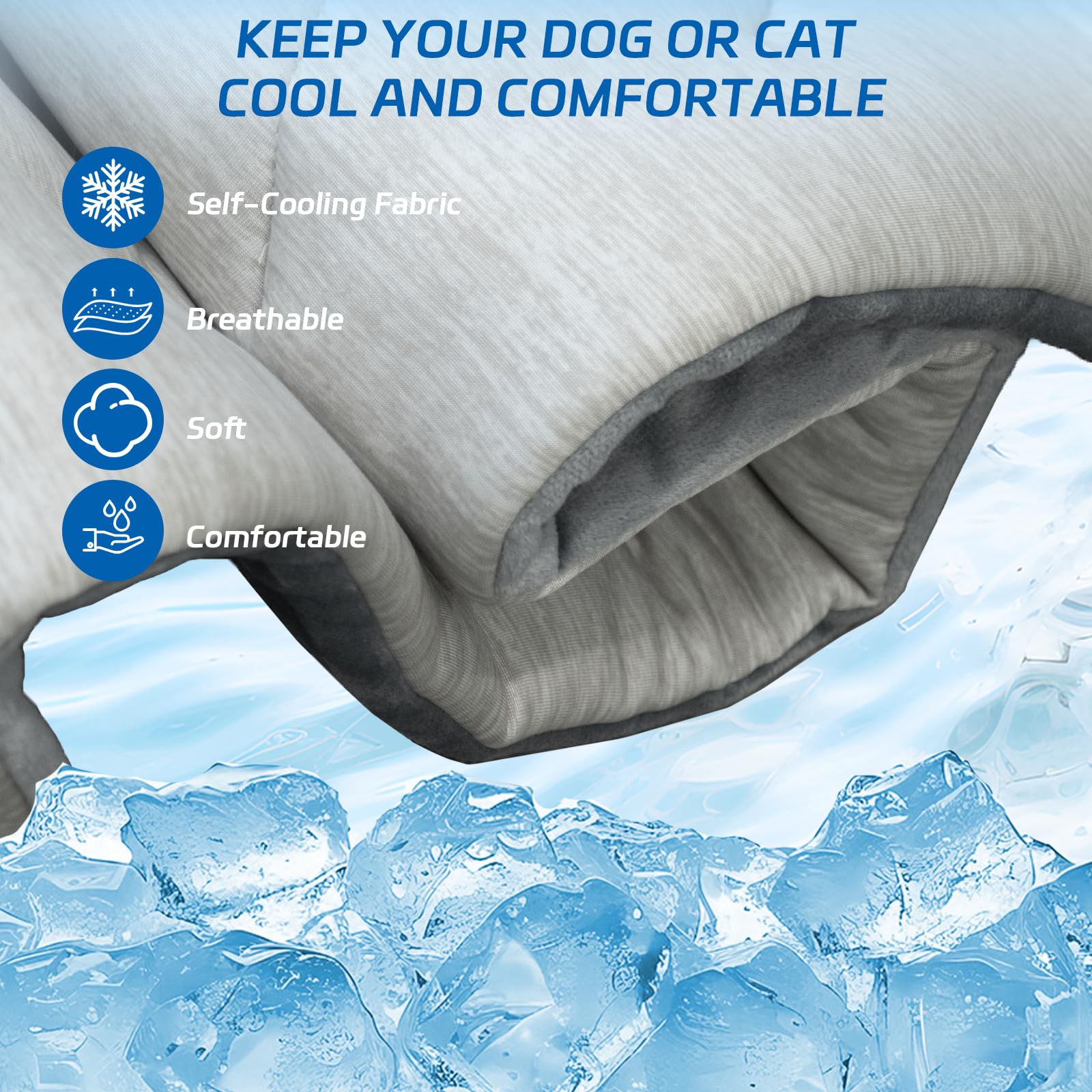 Becrowm Dog Cooling Mat Self Coolings Foldable Cooling Pad For Dog In Summer Coolings Mat For Dogs And Cats Machine Washable (La