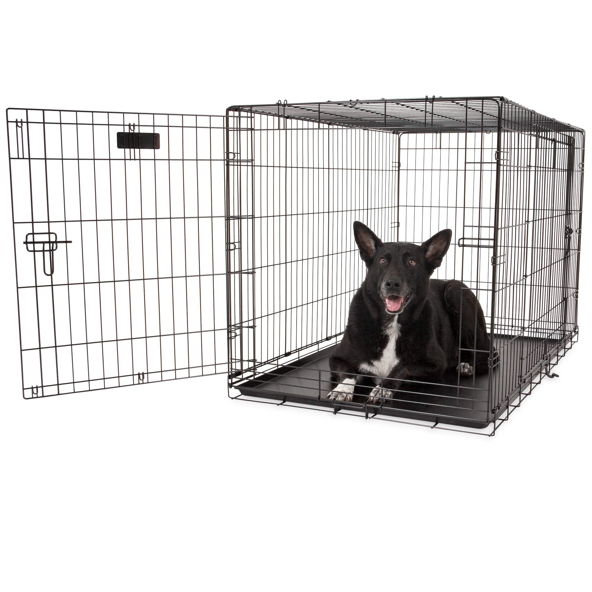 Precision Pet Products Two Door Great Crate Wire Dog Crate, 48 Inch, For Pets 90-125 Lbs, With 5-Point Locking System