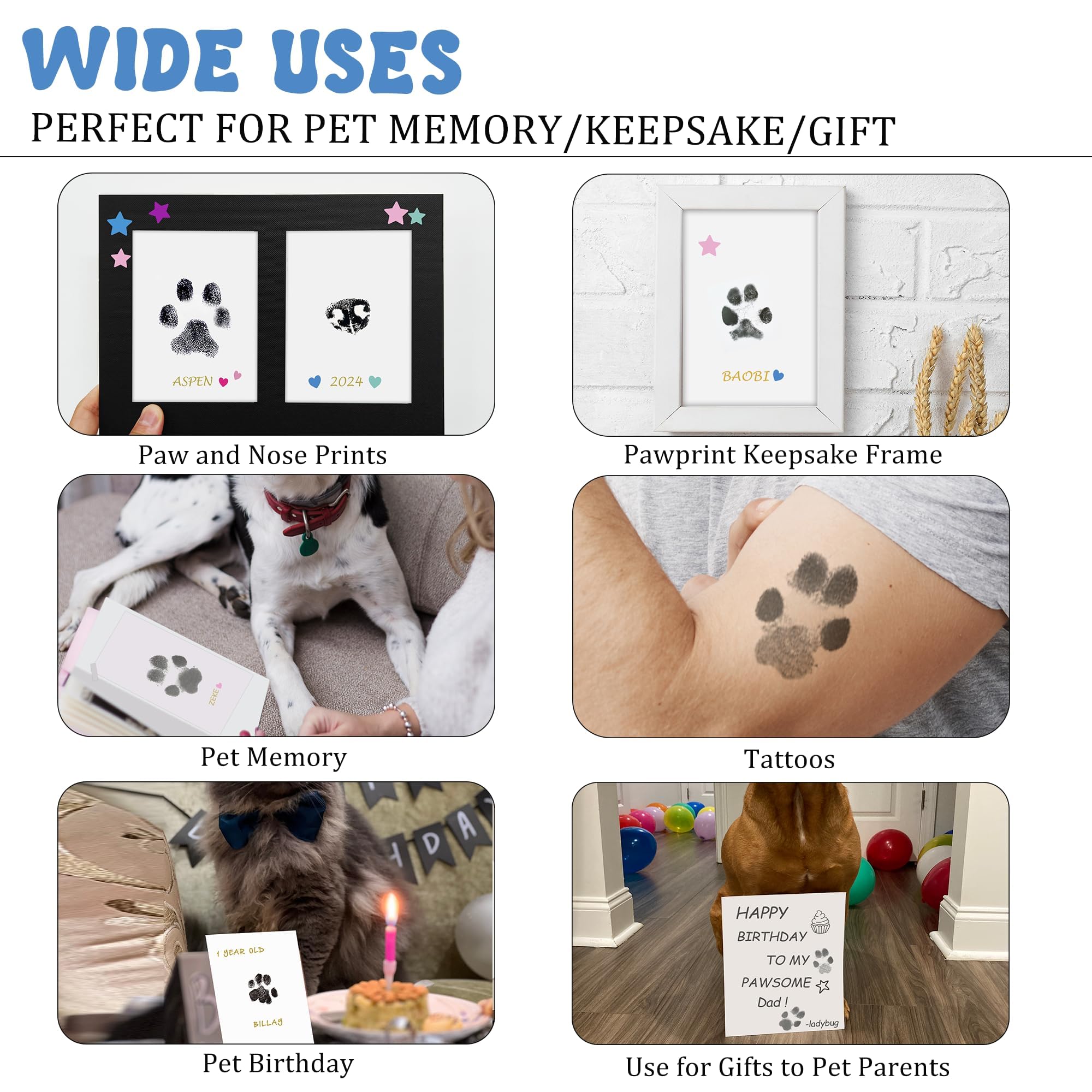 Mypawlets Inkless Pet Paw Print Kit,Clean Touch Ink Pad For Dog Paw Prints,Mess-Free Paw Print Stamp Pad For Dogs Cats,Dog Nose
