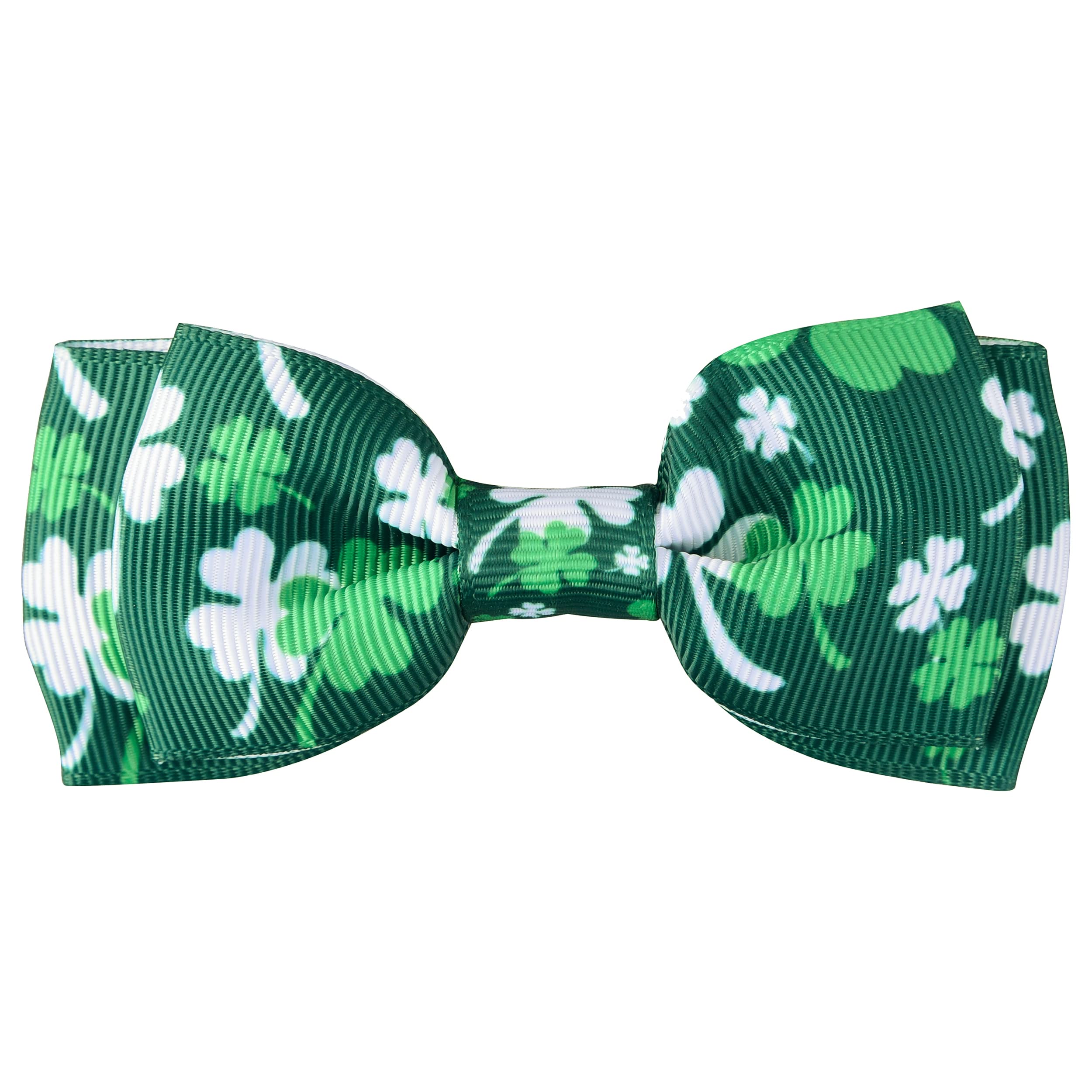 St Patricks Day Dog Collar With Bowtie, Gift Decor For Irish, Lucky Clover Shamrock Bow Tie (Large, St. Patrick'S Mixed Clover)