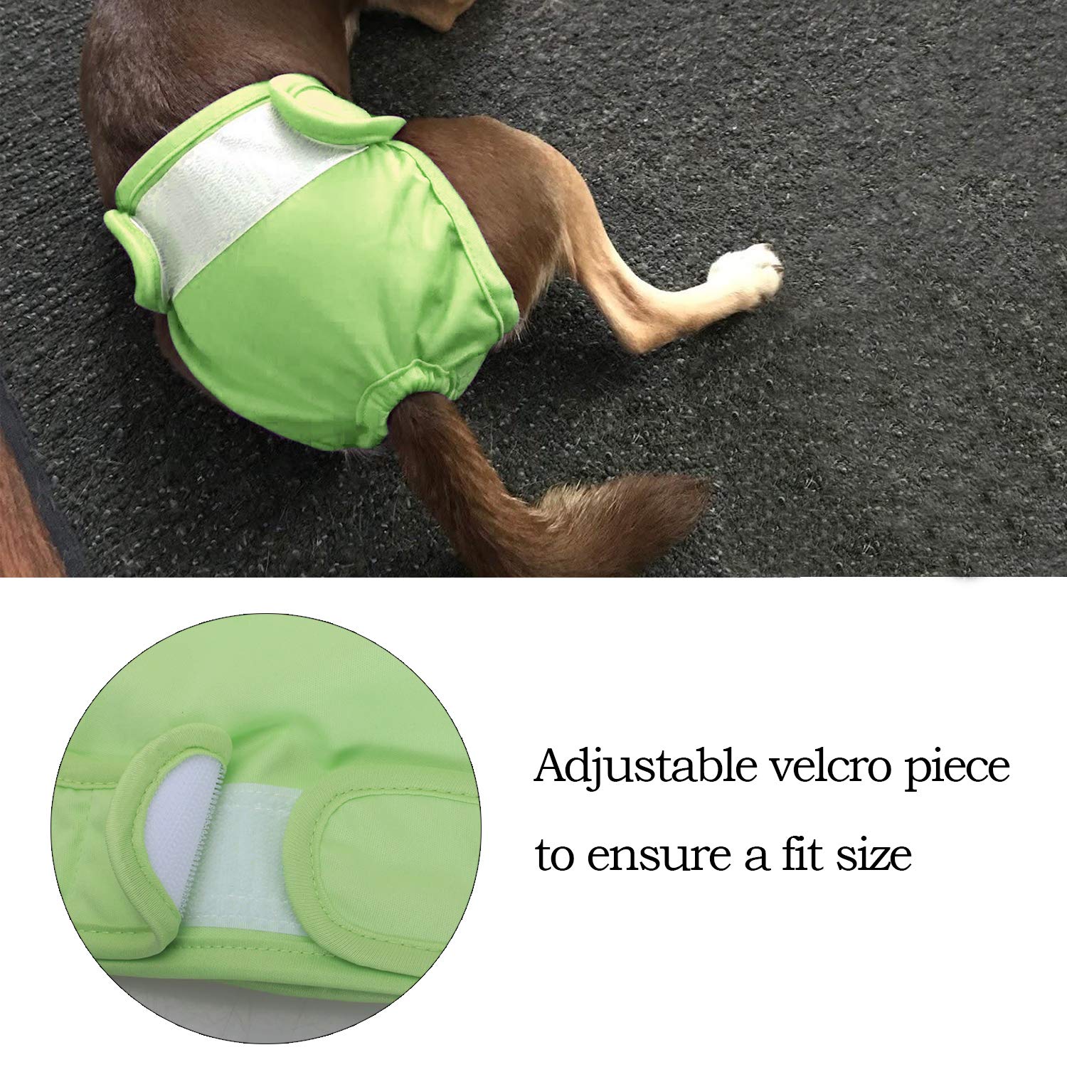 Teamoy Washable Female Dog Diapers (Pack Of 4), Reuable Doggie Diapers Wraps For Female Dogs, L2
