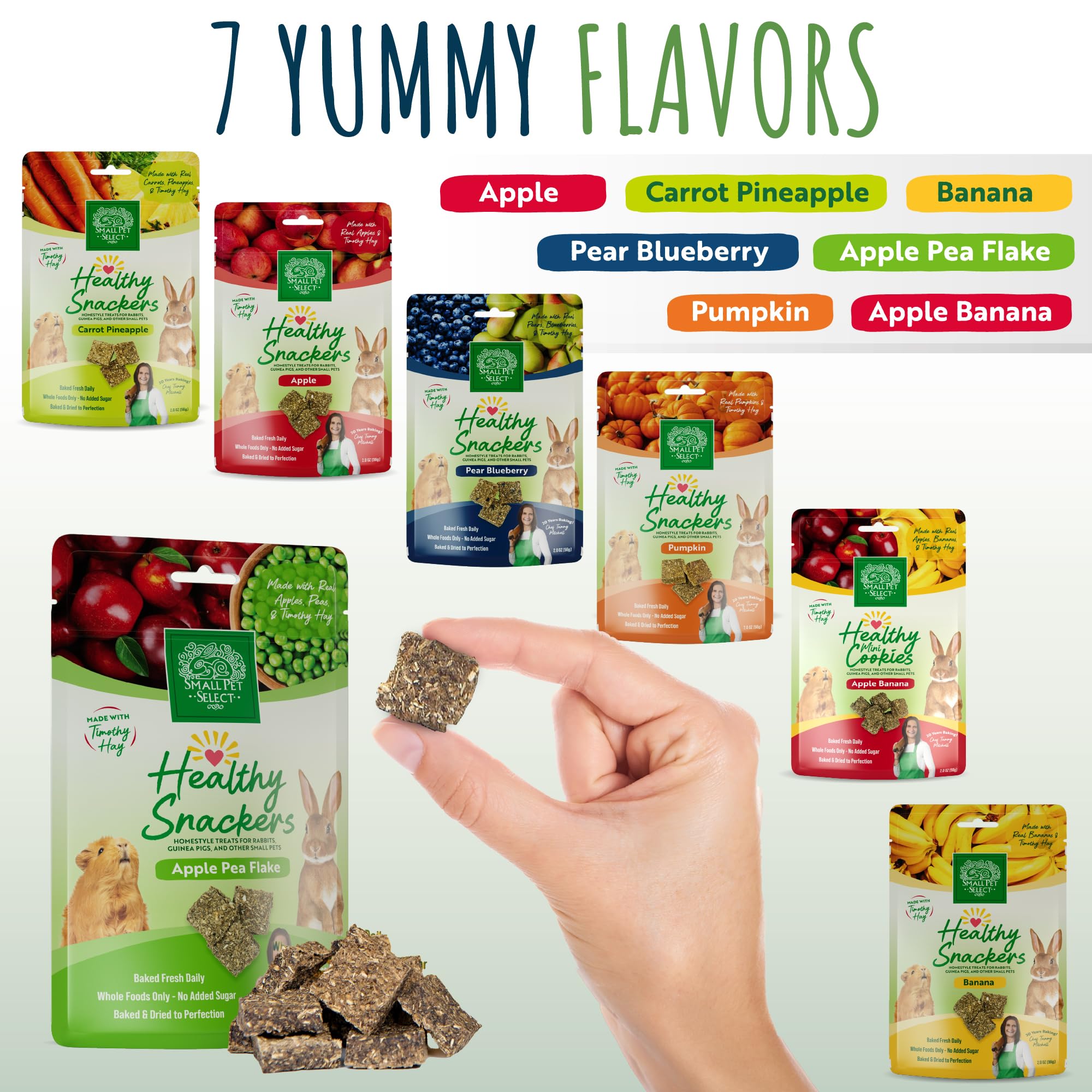 Small Pet Select - Healthy Snackers - Apple Pea Flake, 2 oz