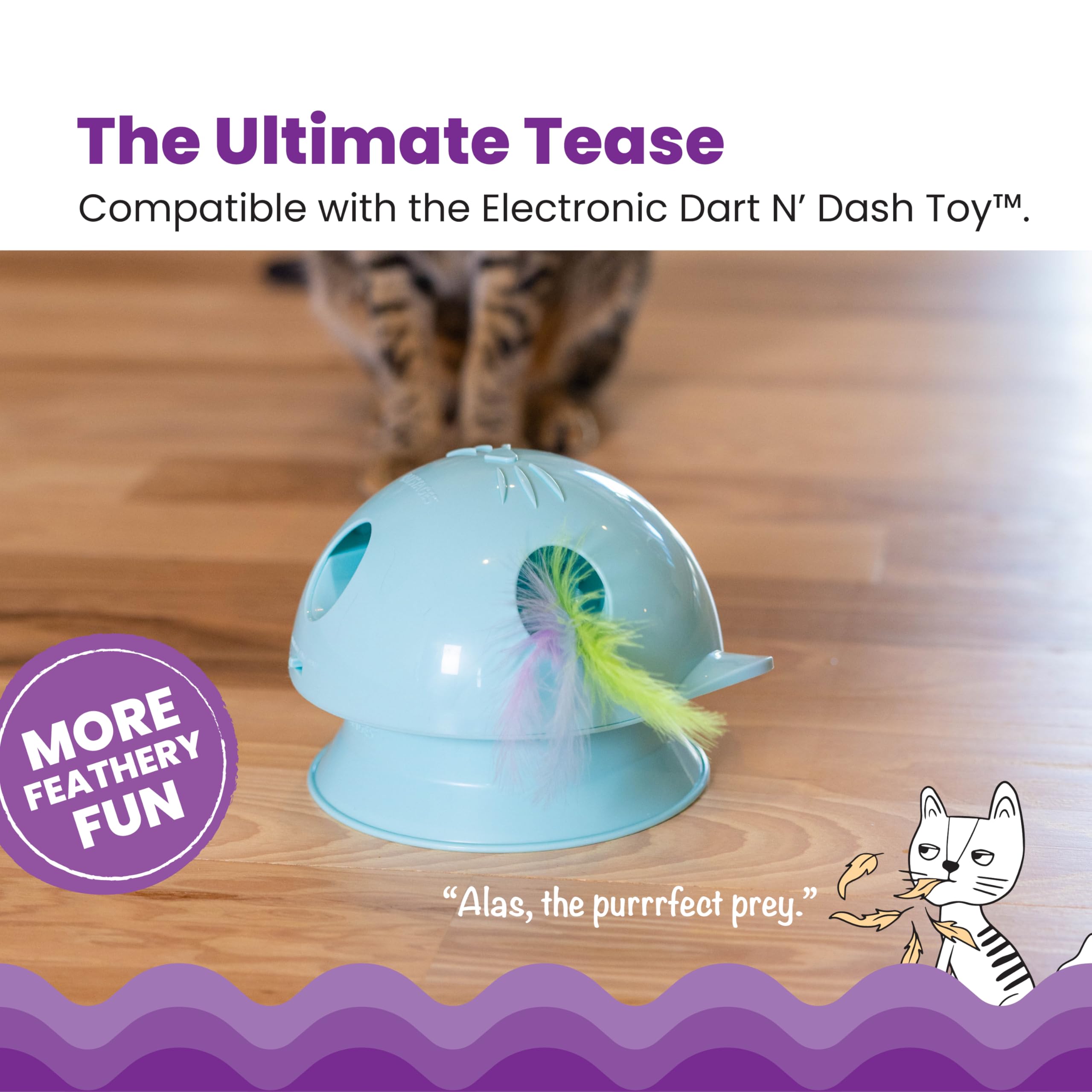 Catstages Replacement Feathers for The Electronic Dart N Dash Cat Toy, 10pk Multicolored
