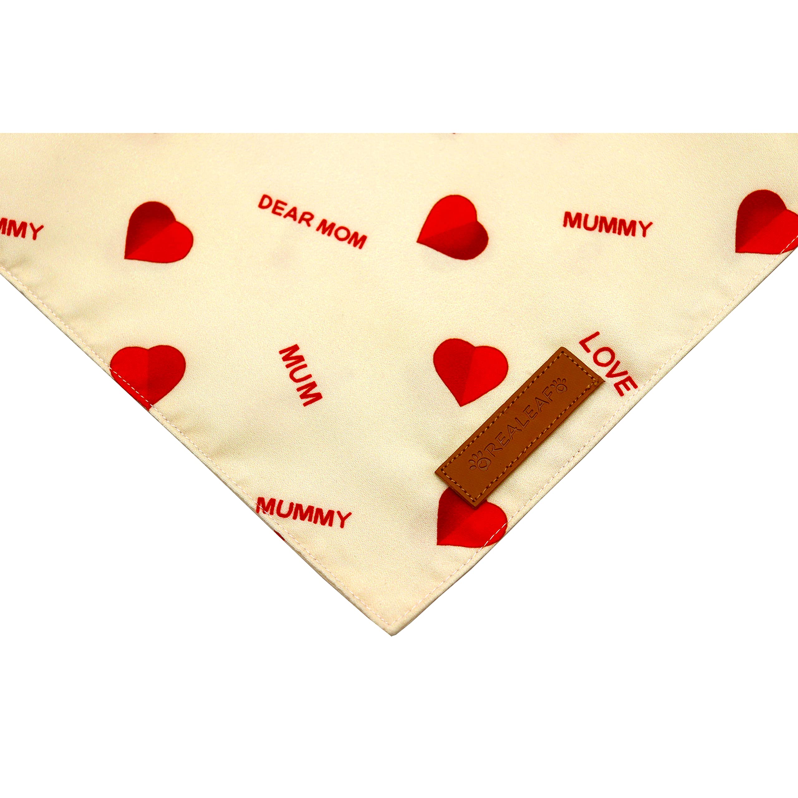 Realeaf Mothers Day Dog Bandanas 2 Pack, Reversible I Love My Mom Pet Scarf For Boy And Girl, Premium Durable Fabric, Valentines Day Bandana For Small Medium Large And Extra Large Dogs (Small)